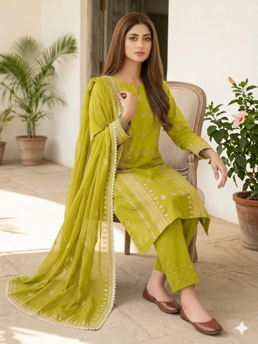Cross Stitch Embroidered Lawn Cotton 3PC Suit 2026 | Eid Traditional Collection
