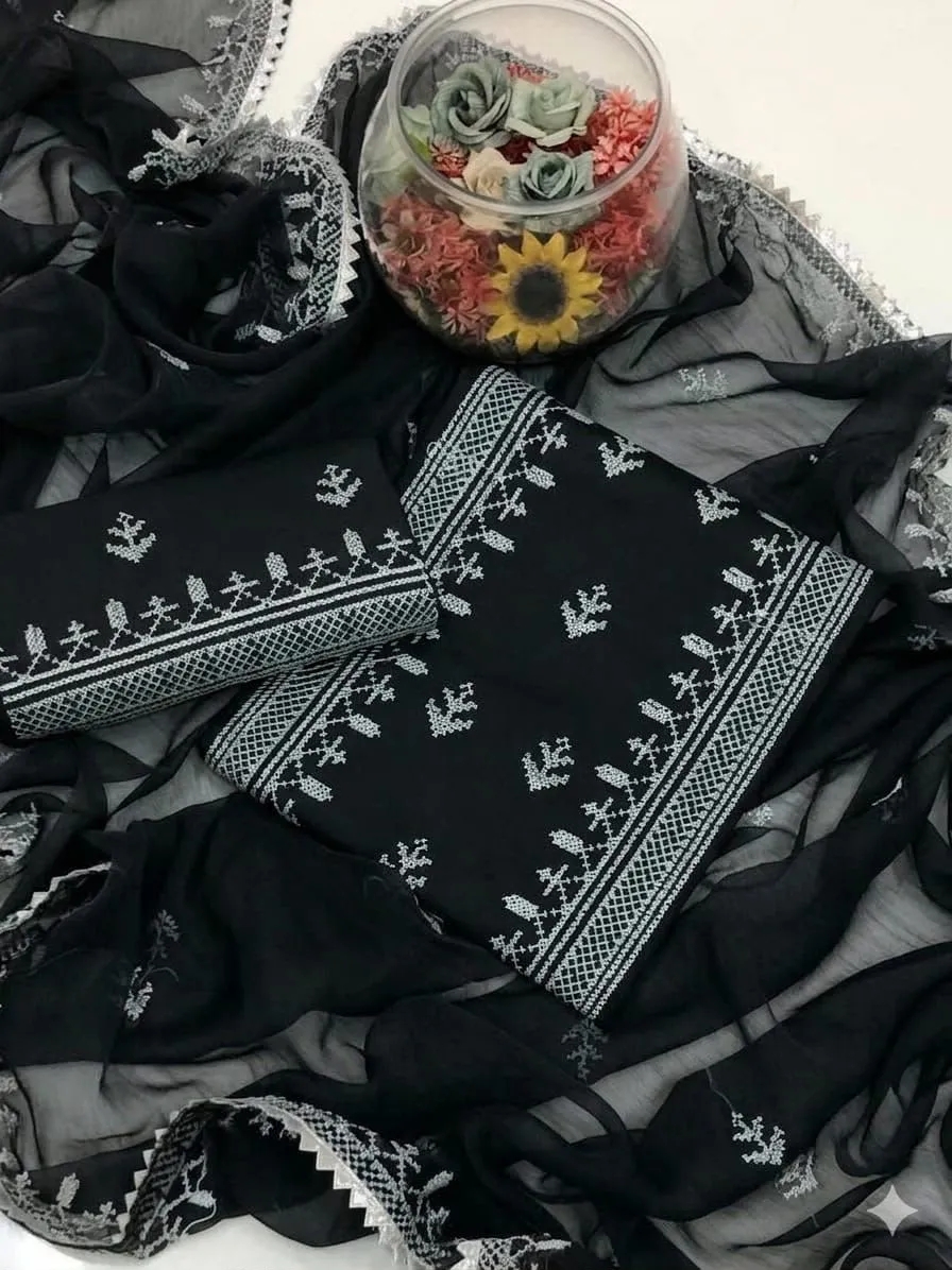Cross Stitch Embroidered Lawn Cotton 3PC Suit 2026 | Eid Traditional Collection