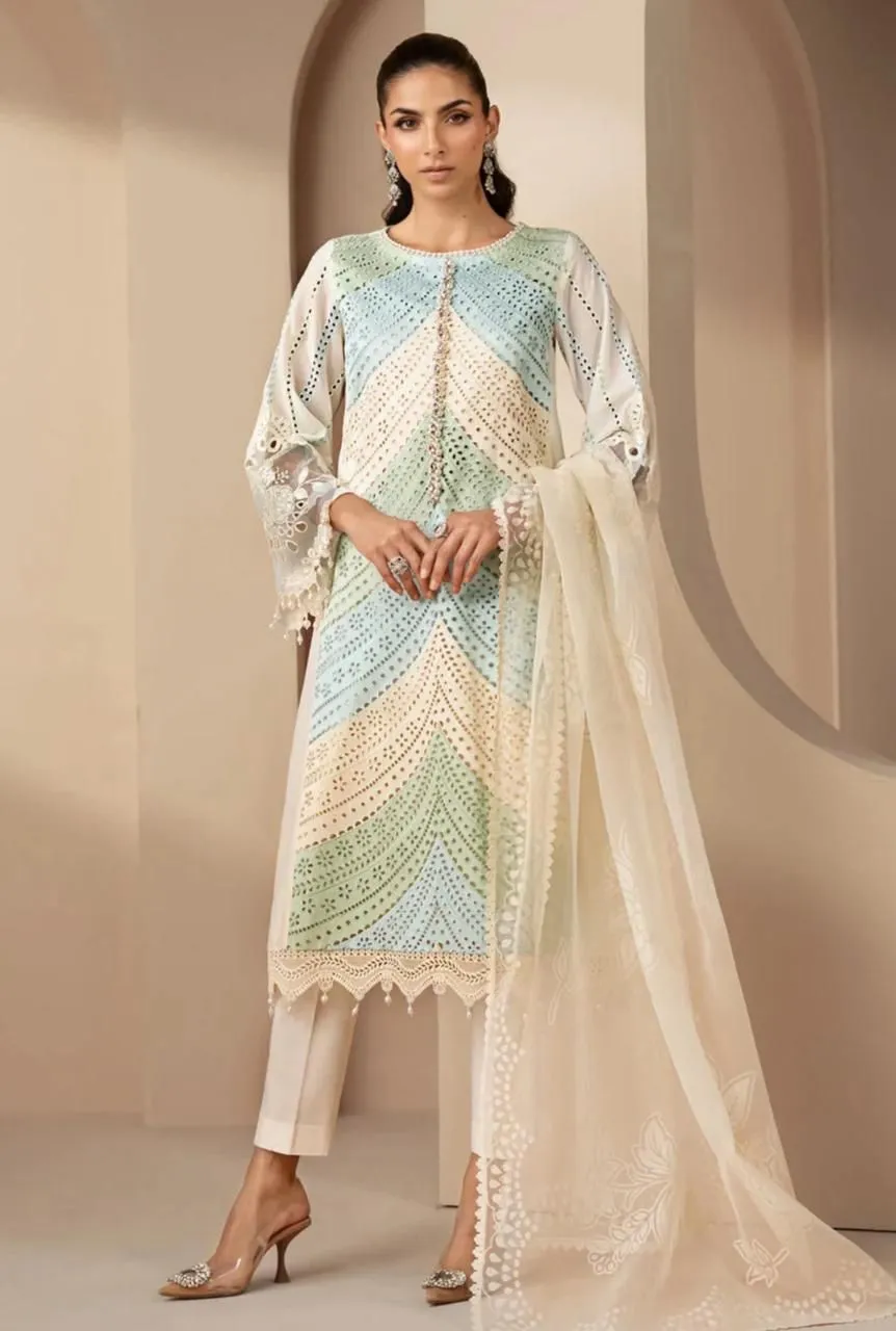 Maria B Chikankari Lawn 3PC Suit 2026 | Summer Casual Collection