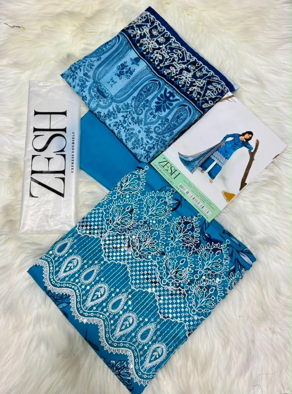 Zesh Embroidered Lawn 3PC Suit 2026 | Original Summer Collection