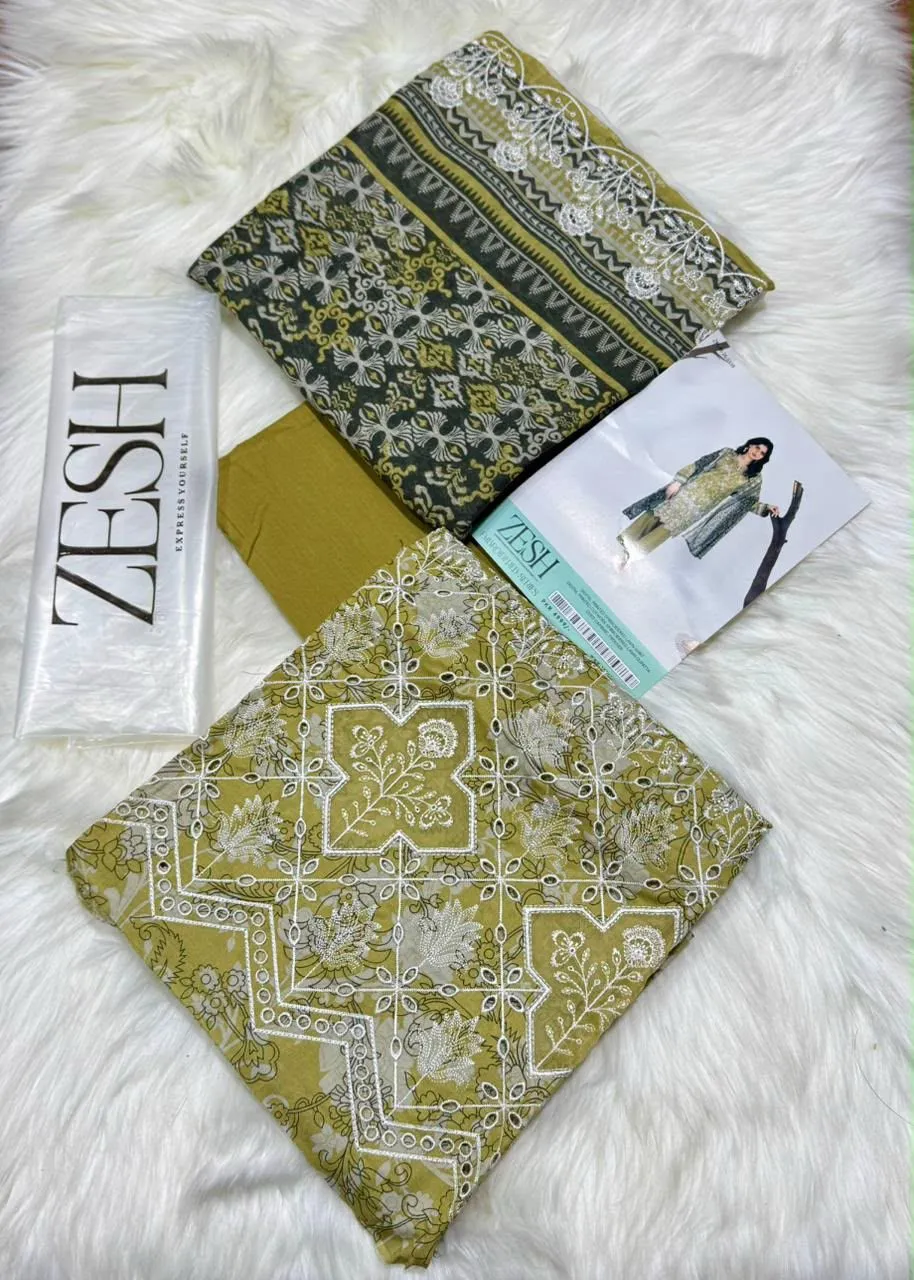 Zesh Embroidered Lawn 3PC Suit 2026 | Original Summer Collection