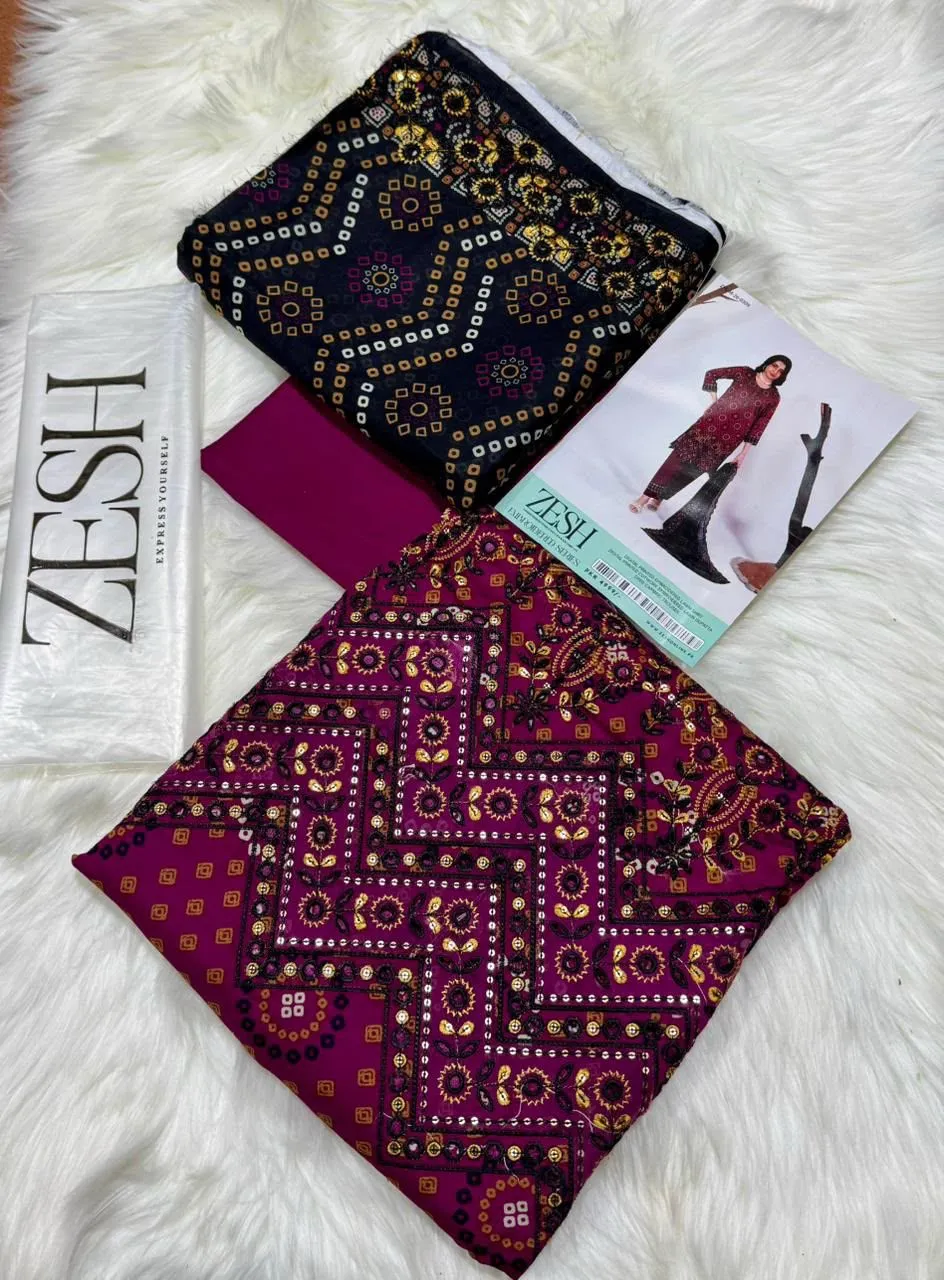 Zesh Embroidered Lawn 3PC Suit 2026 | Original Summer Collection