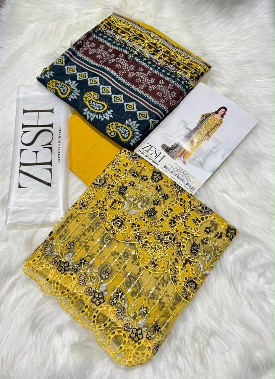 Zesh Embroidered Lawn 3PC Suit 2026 | Original Summer Collection