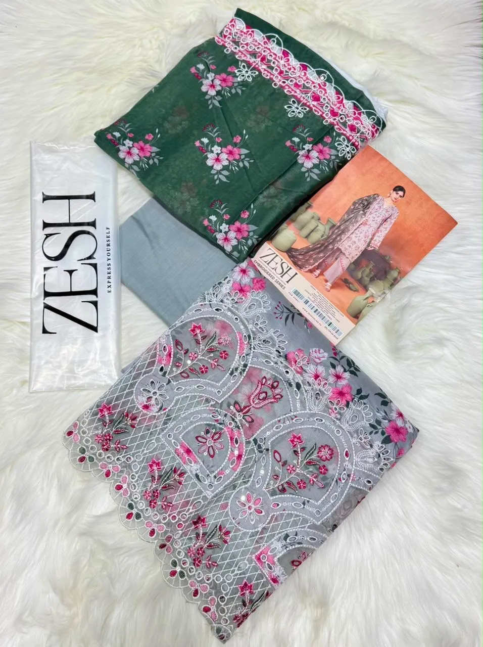 Zesh Embroidered Lawn 3PC Suit 2026 | Original Summer Collection