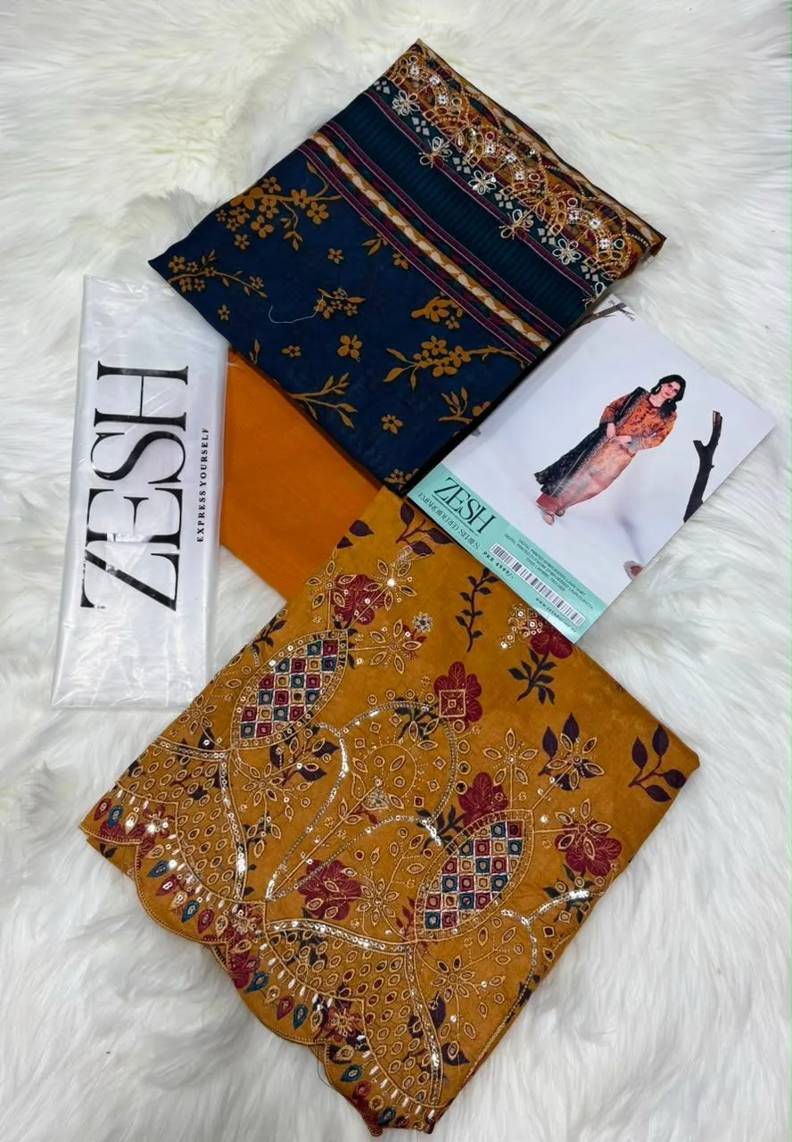 Zesh Embroidered Lawn 3PC Suit 2026 | Original Summer Collection
