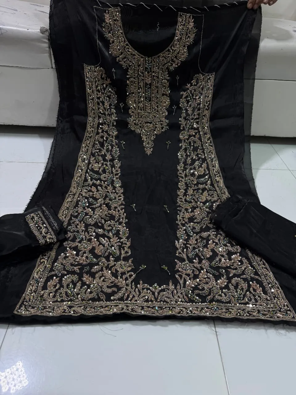 Korean Silk Nakshi Dabka 4PC Suit 2026 | Crystal Work Party Wear Collection