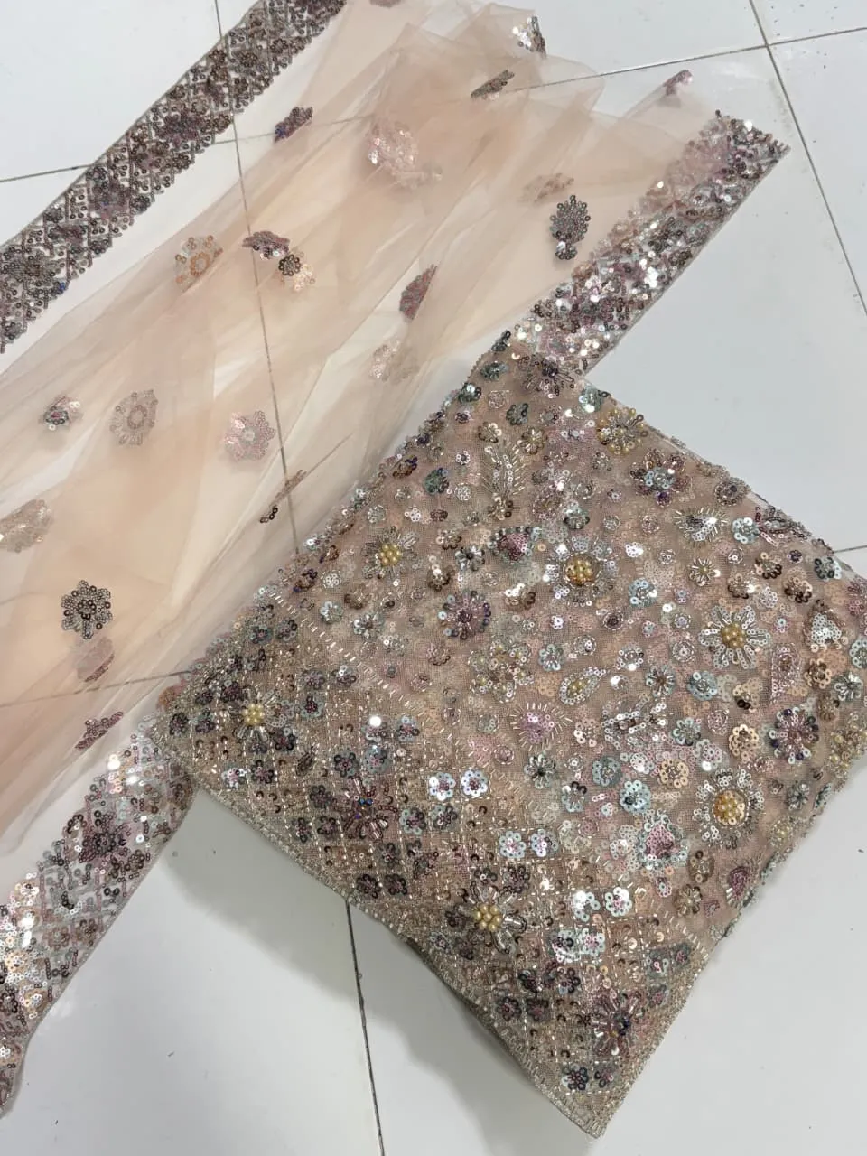 Turkish Cut Net Fabric Long Shirt 2PC Suit 2026