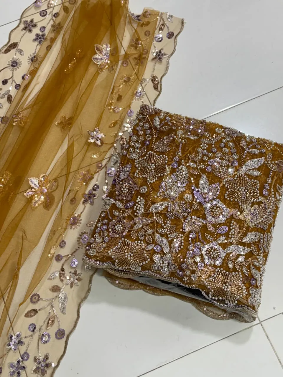 Turkish Cut Net Fabric Long Shirt 2PC Suit 2026