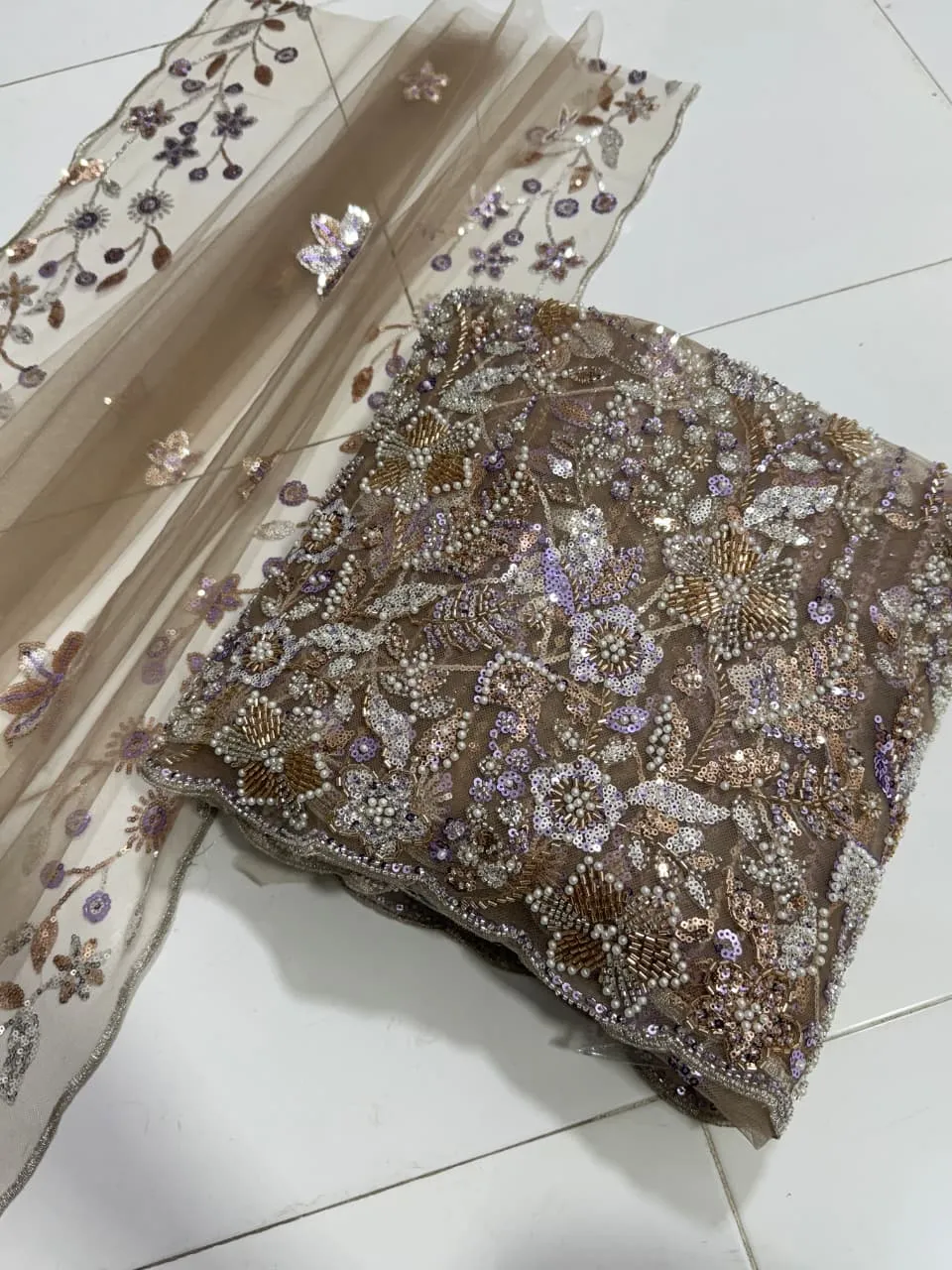 Turkish Cut Net Fabric Long Shirt 2PC Suit 2026