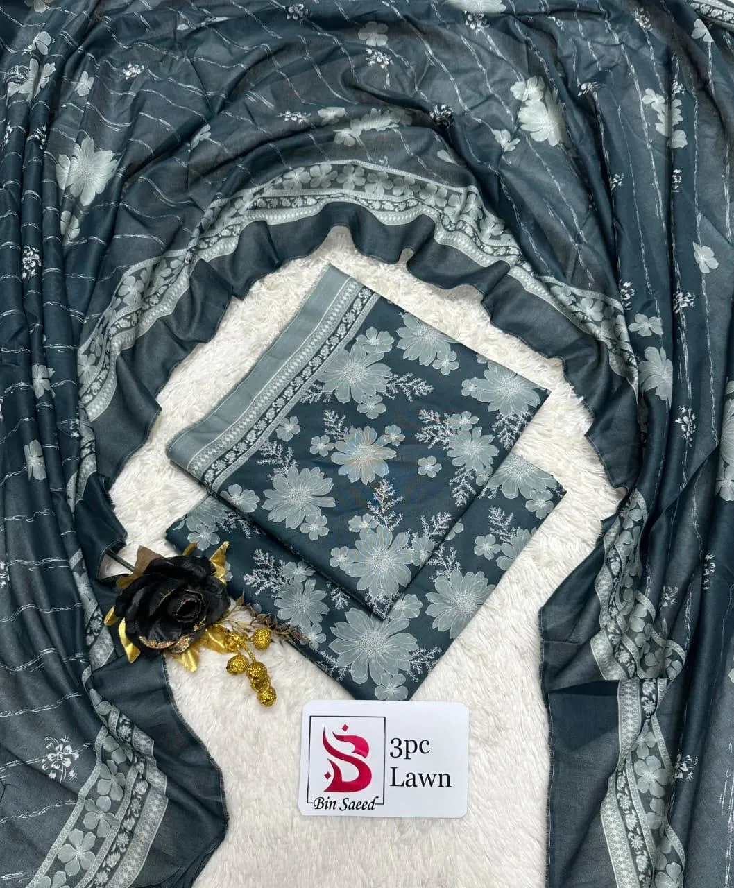 Bin Saeed Digital Printed Lawn 3PC Suit 2026 | Airjet Summer Collection