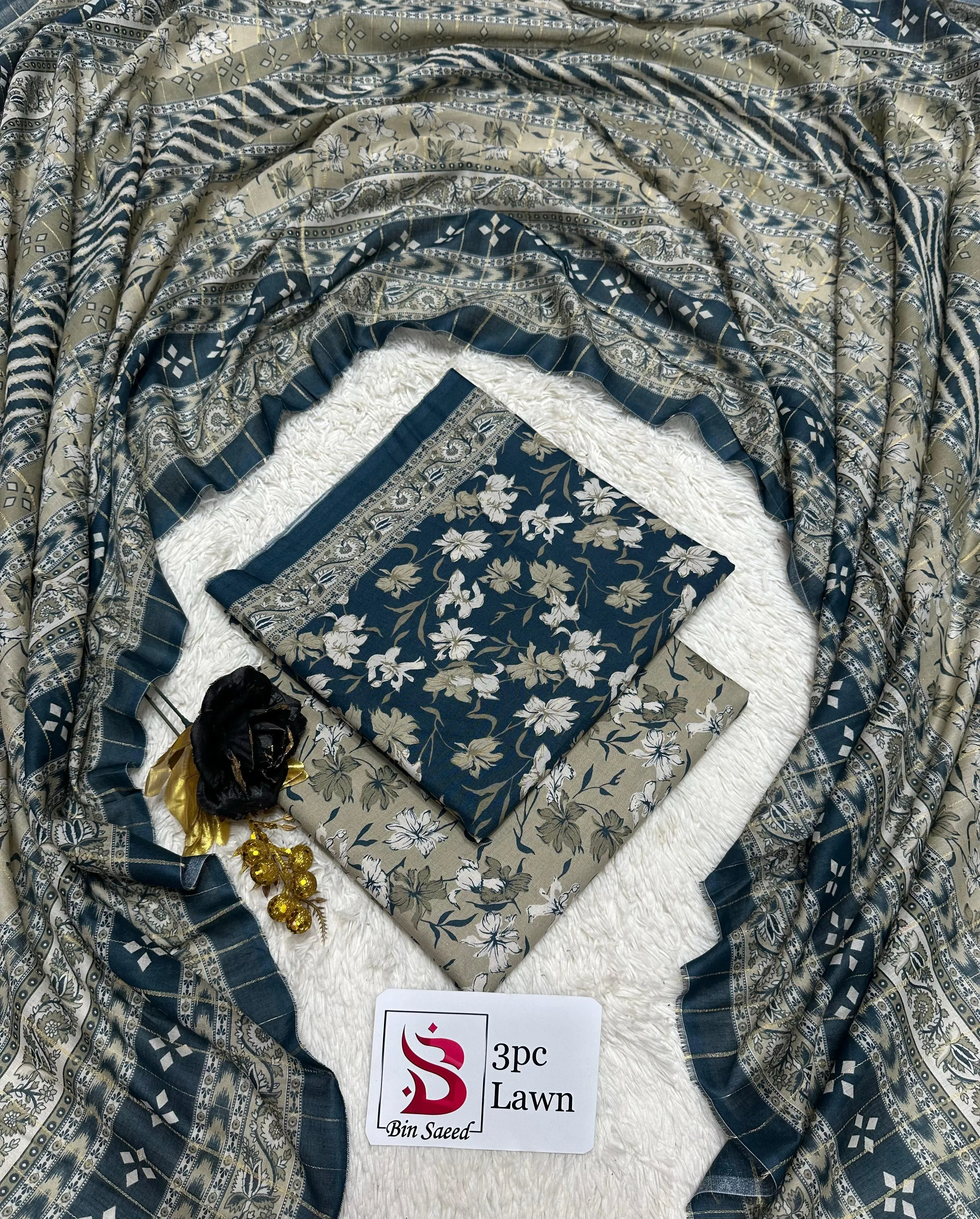 Bin Saeed Digital Printed Lawn 3PC Suit 2026 | Airjet Summer Collection