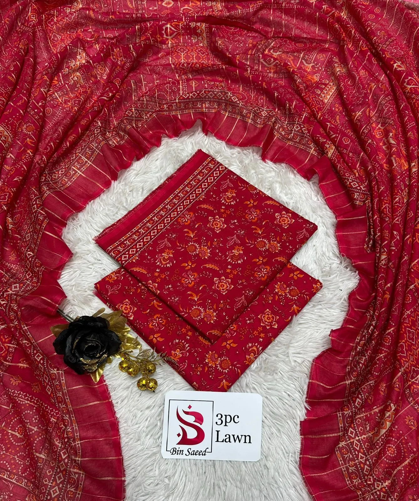 Bin Saeed Digital Printed Lawn 3PC Suit 2026 | Airjet Summer Collection