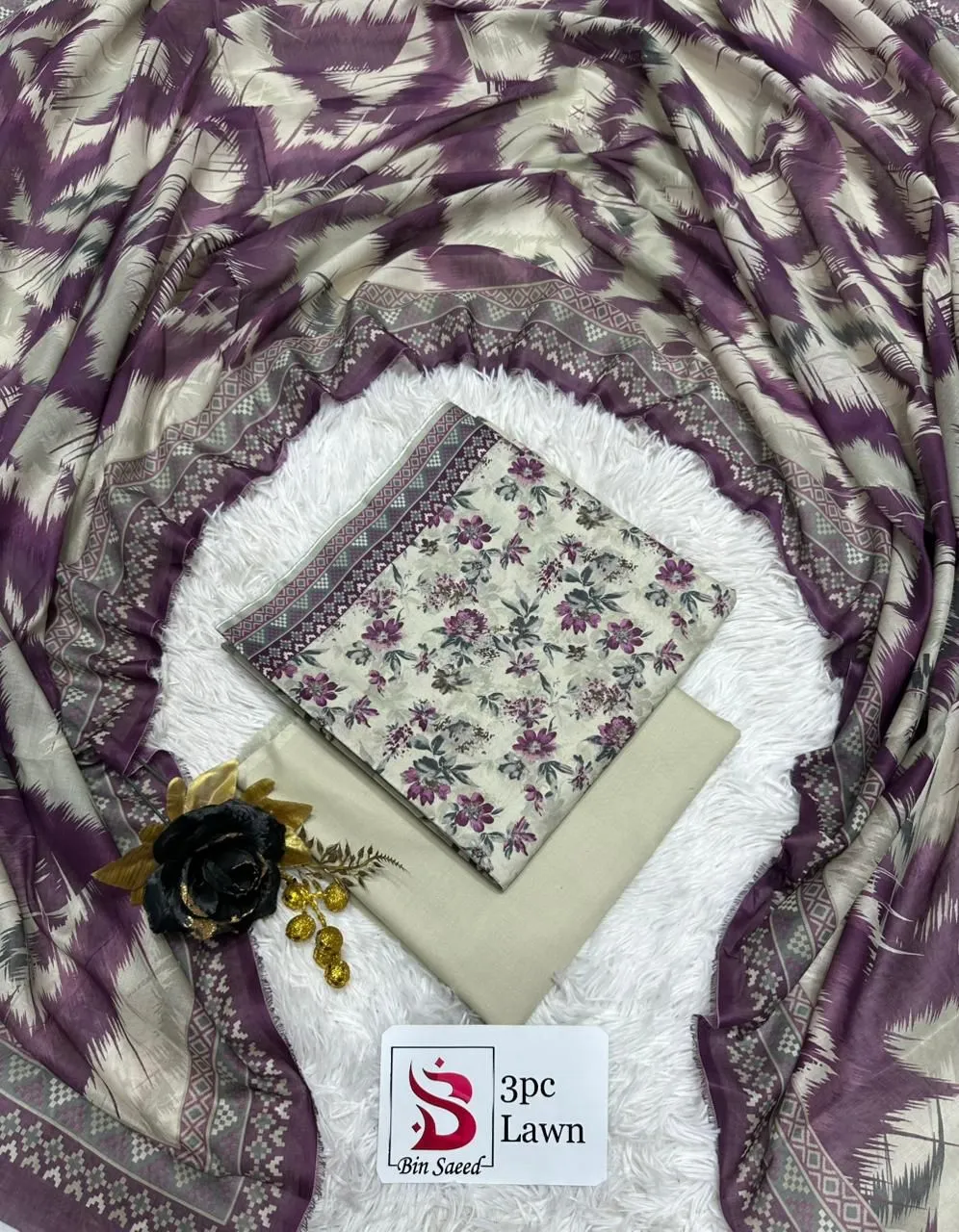 Bin Saeed Digital Printed Lawn 3PC Suit 2026 | Airjet Summer Collection