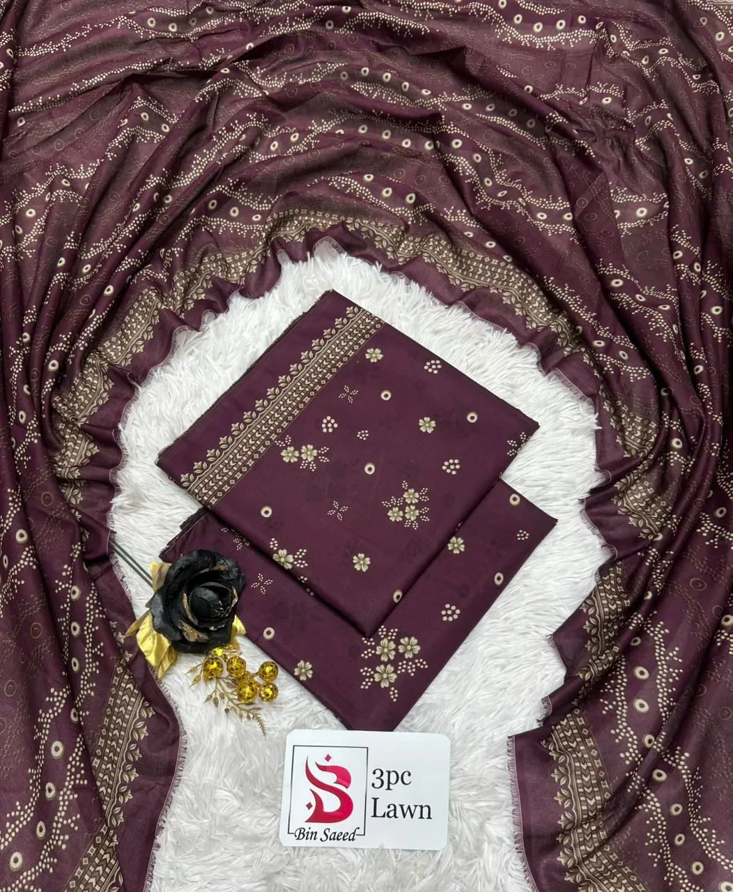 Bin Saeed Lawn 3PC Suit 2026 (56)