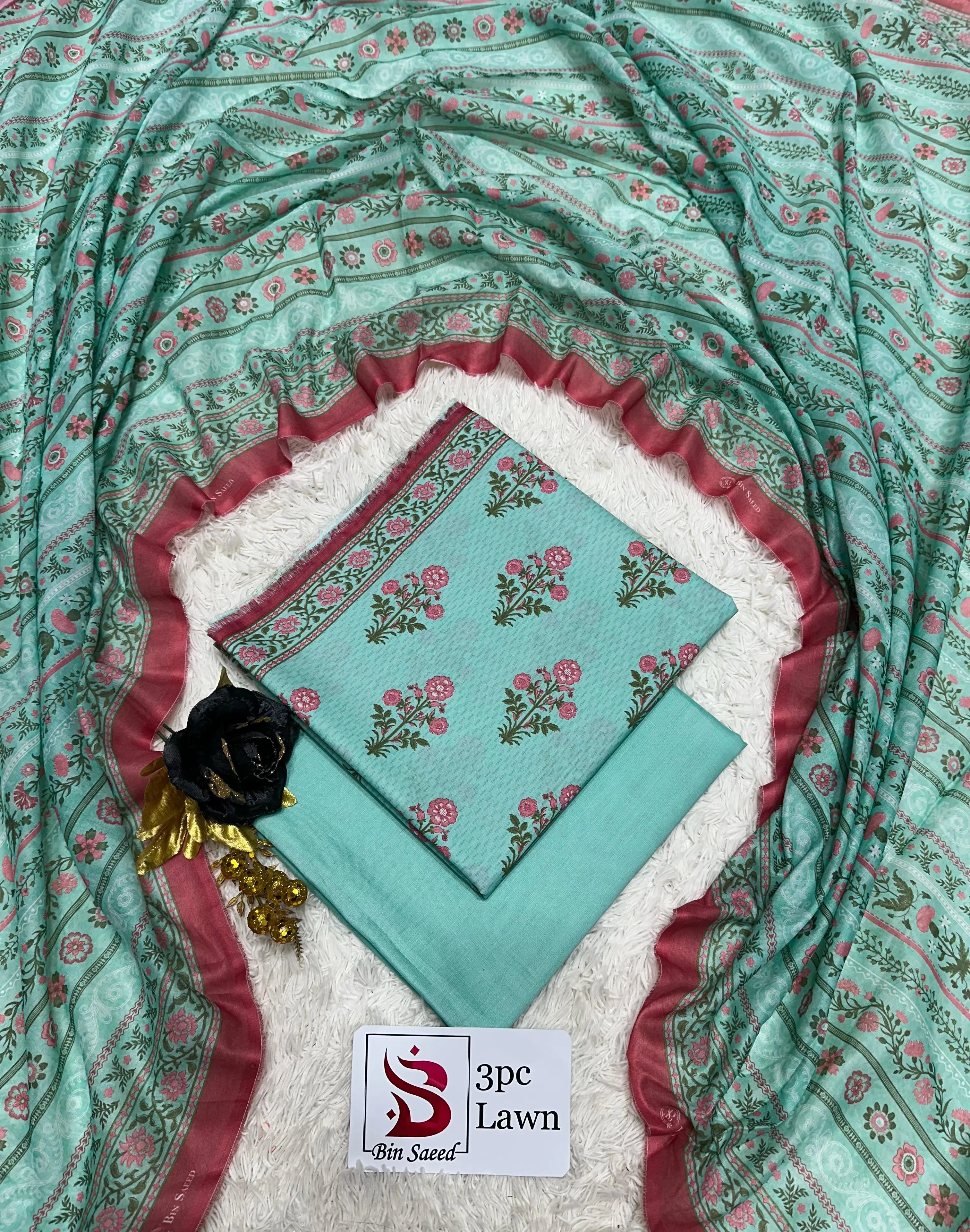 Bin Saeed Lawn 3PC Suit 2026 (53)