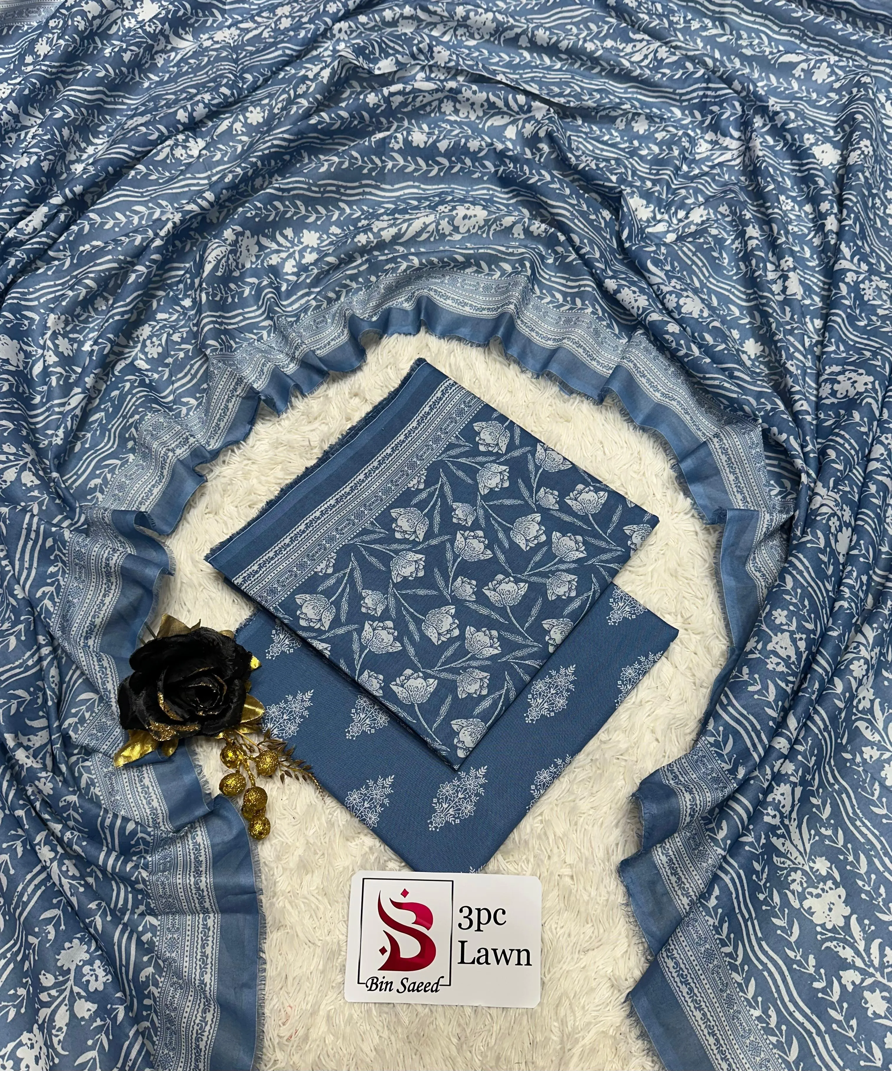 Bin Saeed Lawn 3PC Suit 2026 (52)