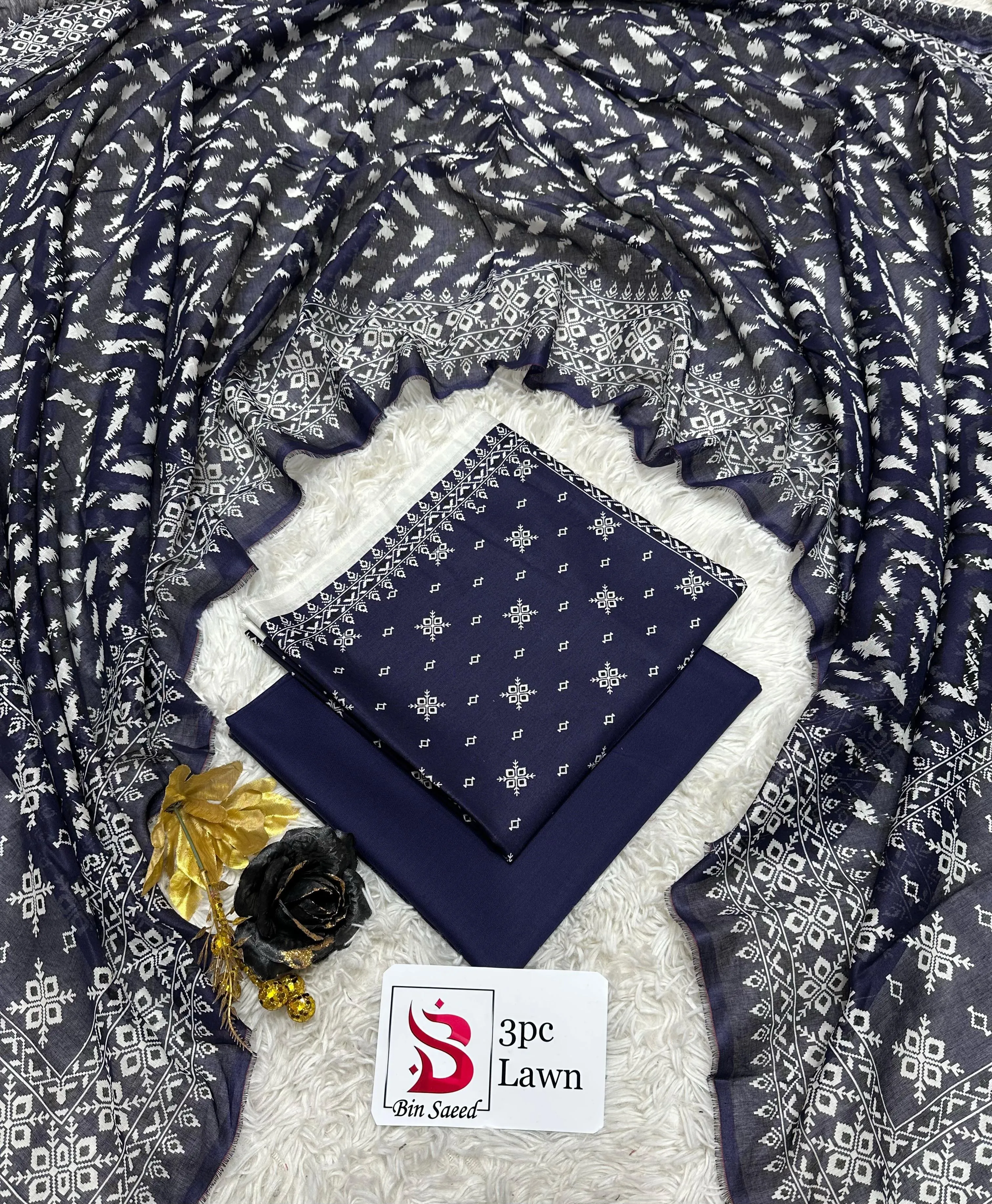 Bin Saeed Lawn 3PC Suit 2026 (48)