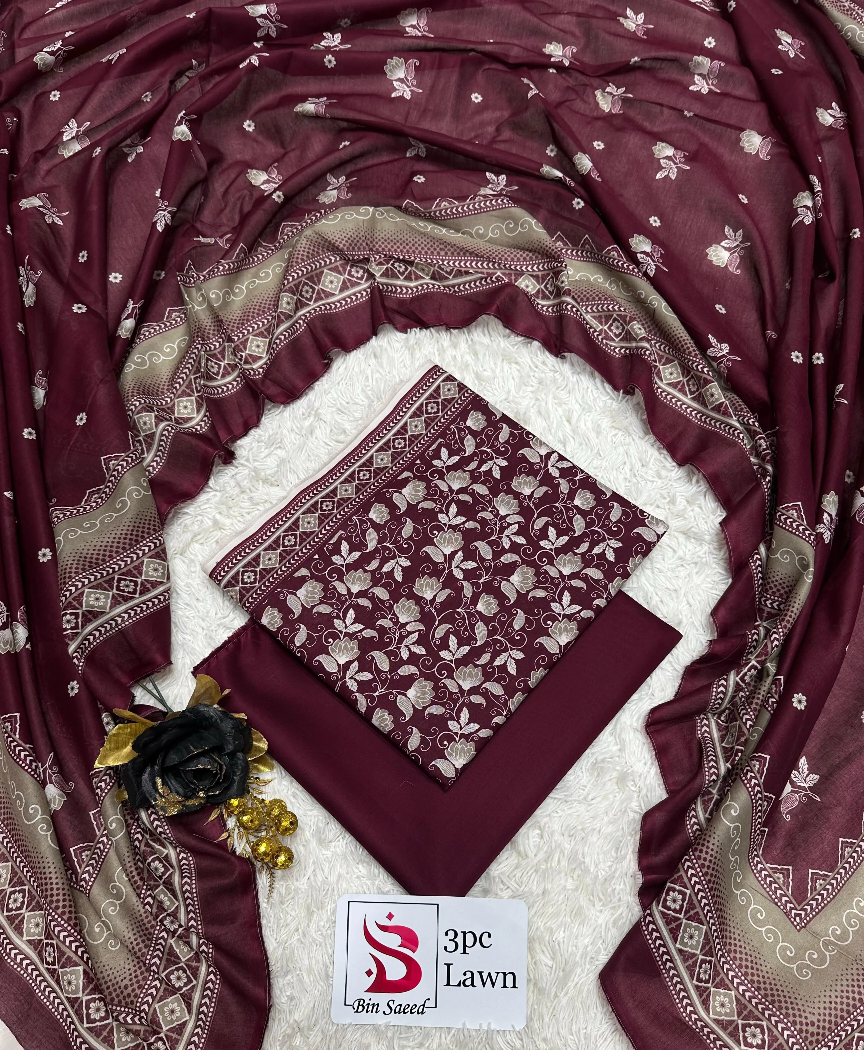 Bin Saeed Lawn 3PC Suit 2026 (47)