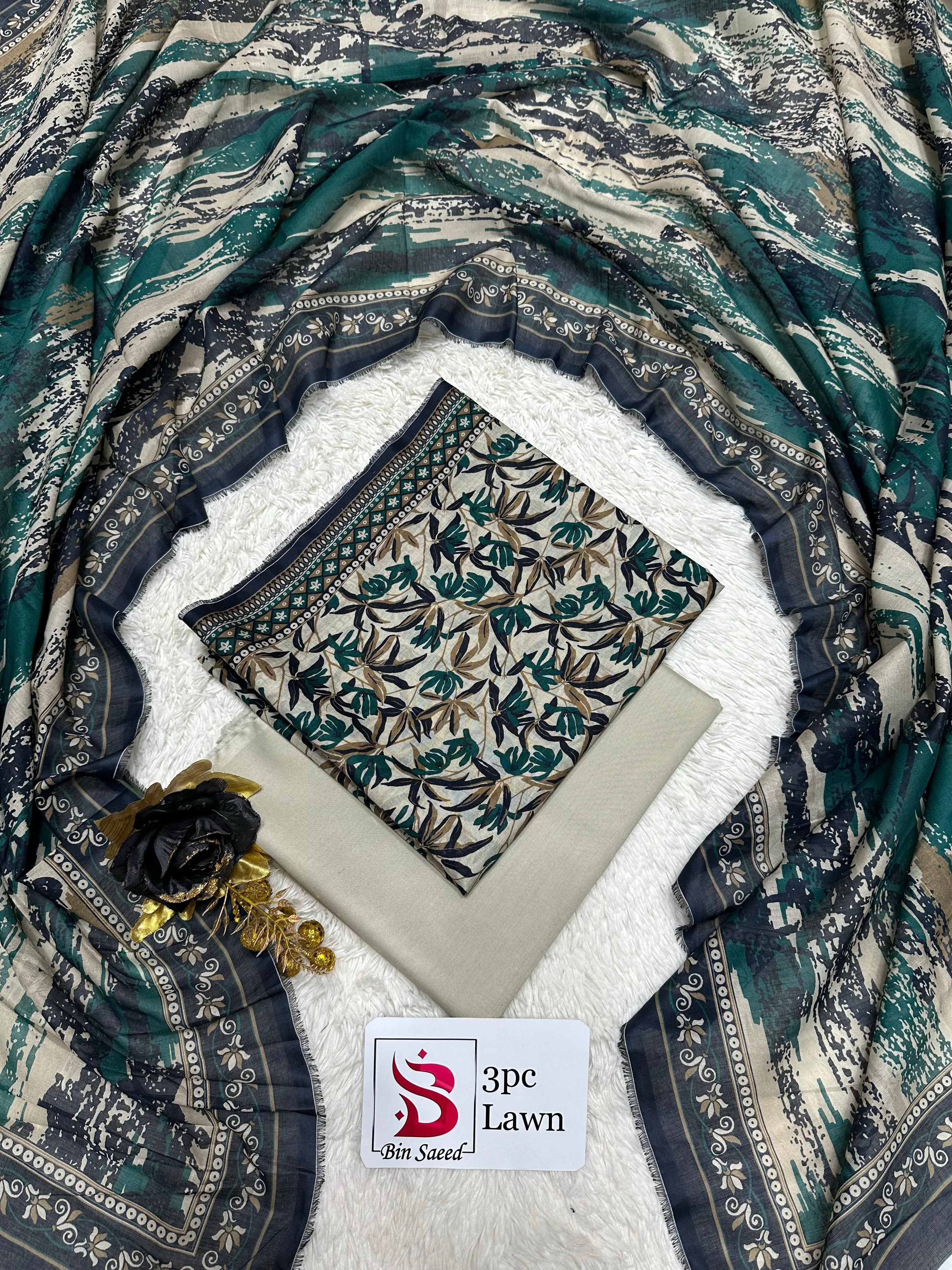 Bin Saeed Lawn 3PC Suit 2026 (46)