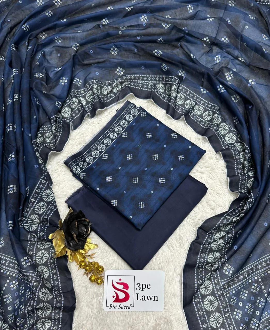 Bin Saeed Lawn 3PC Suit 2026 (42)