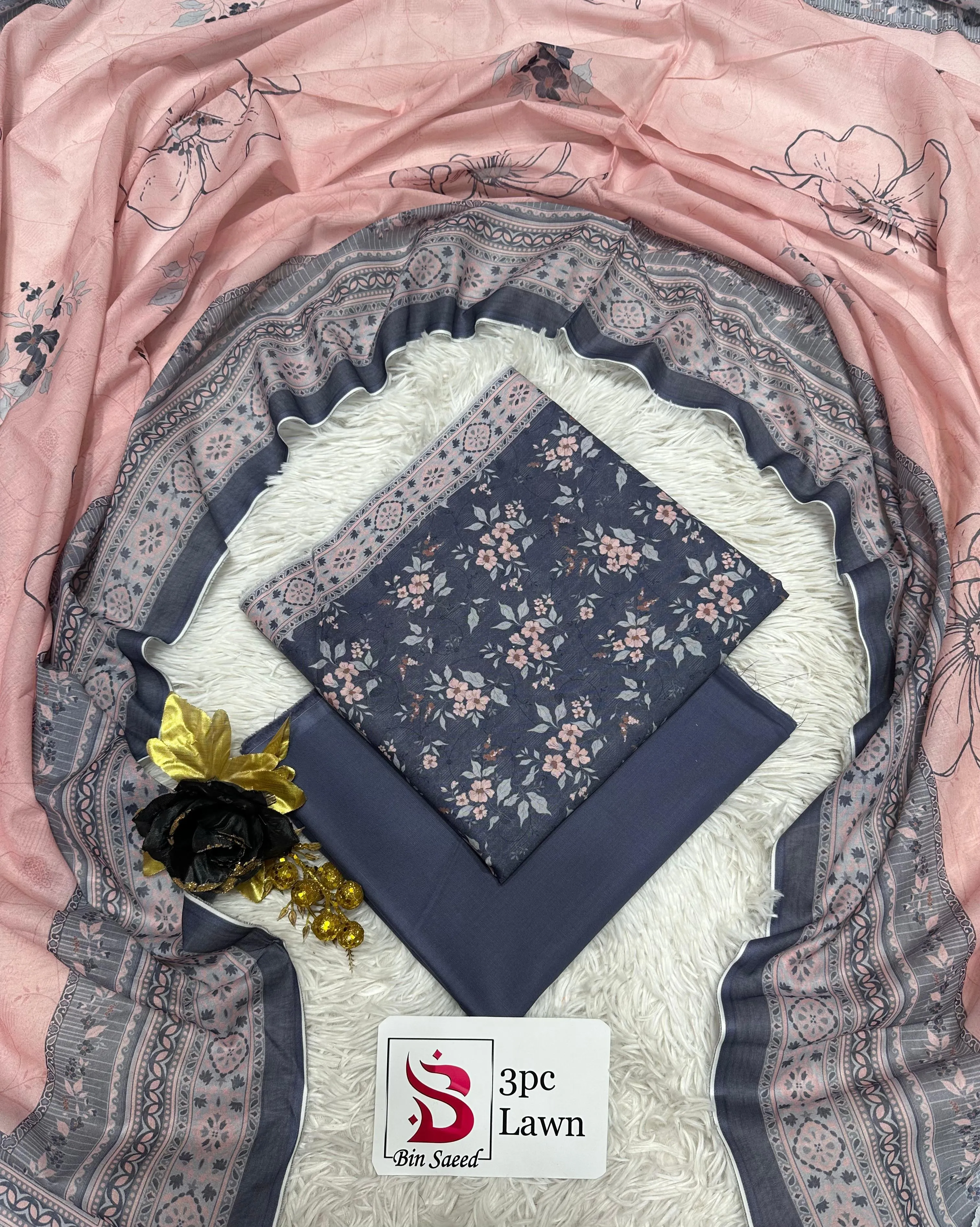 Bin Saeed Lawn 3PC Suit 2026 (39)