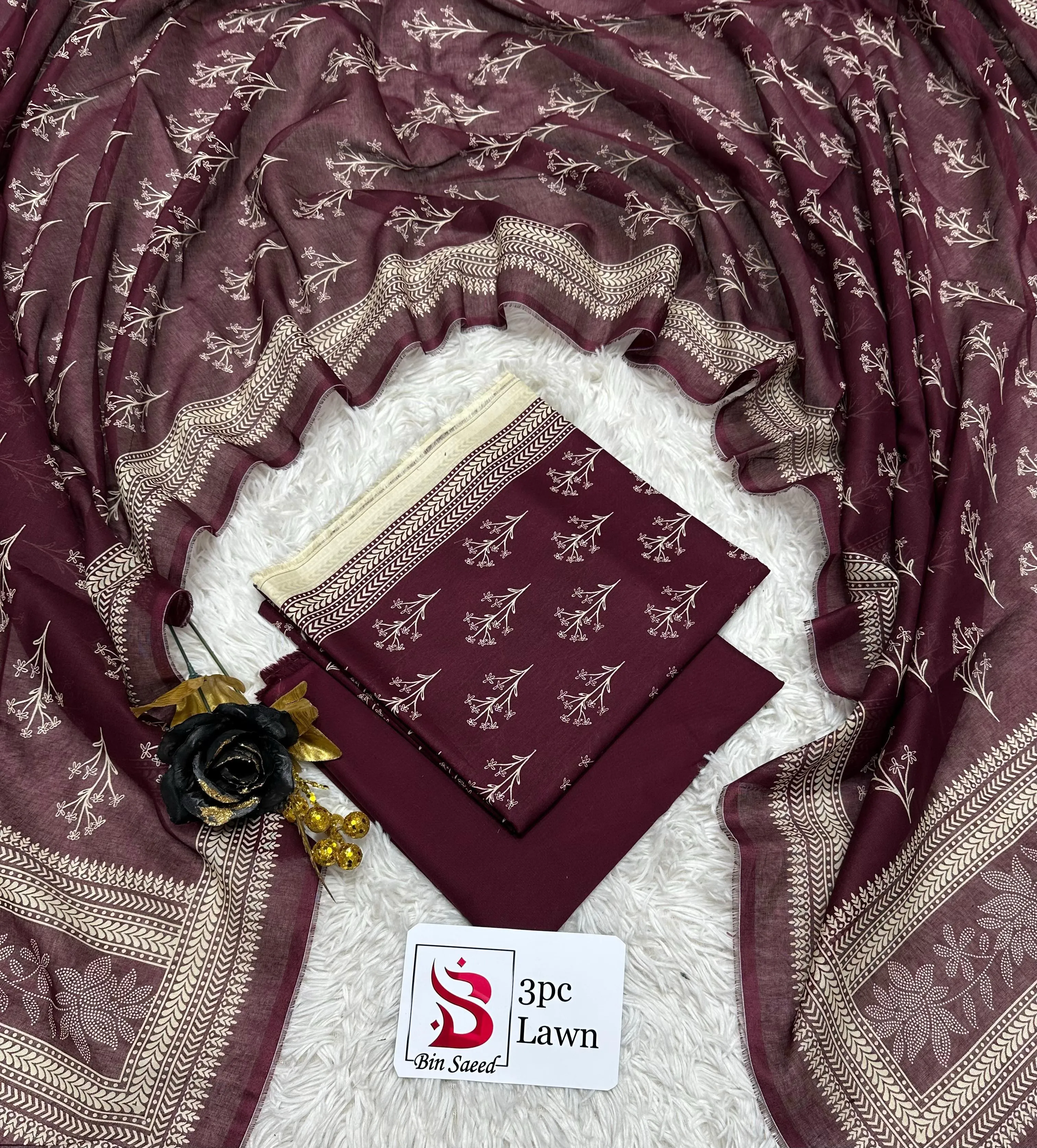 Bin Saeed Lawn 3PC Suit 2026 (37)