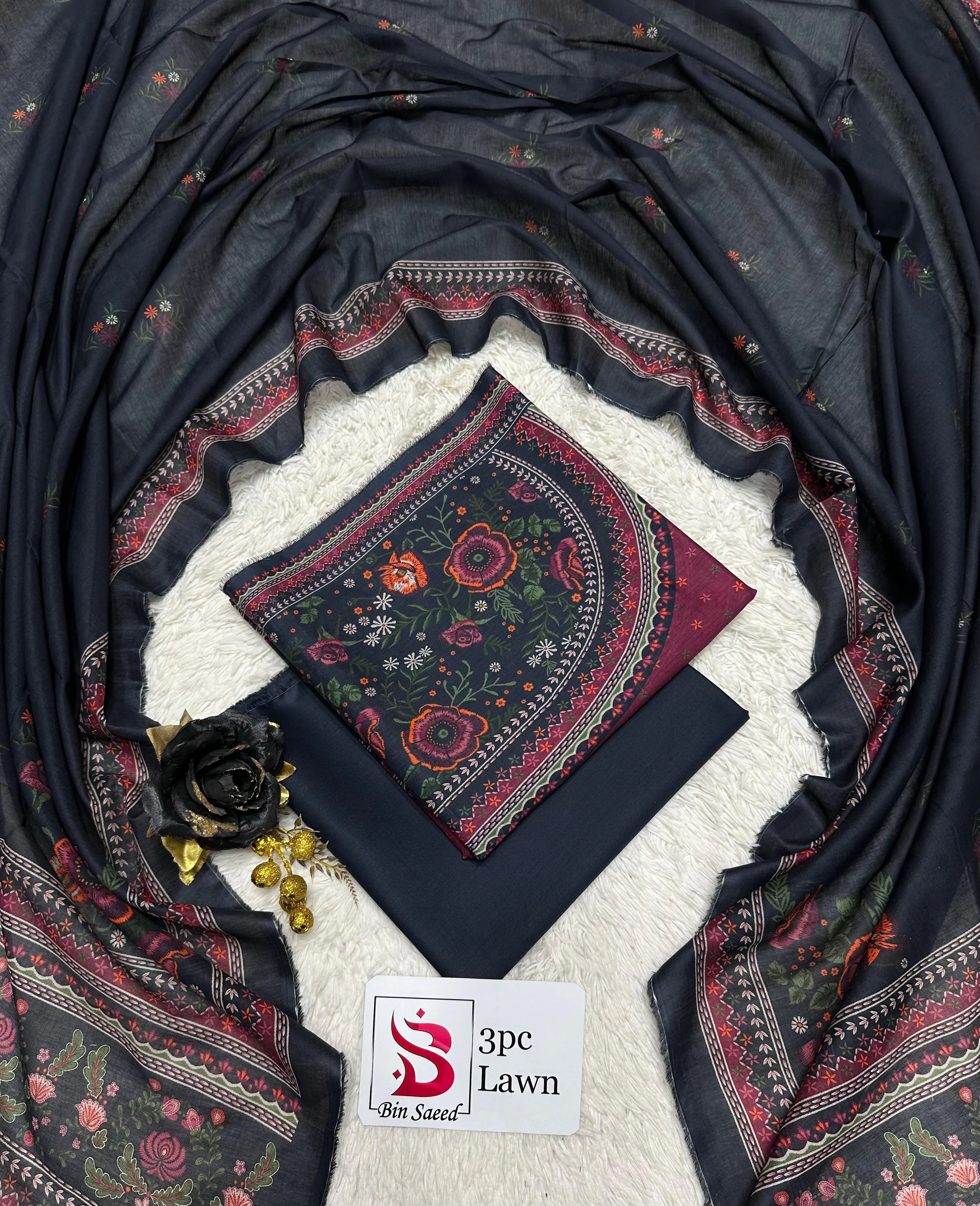 Bin Saeed Lawn 3PC Suit 2026 (35)