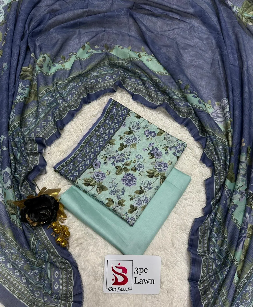 Bin Saeed Lawn 3PC Suit 2026 (33)