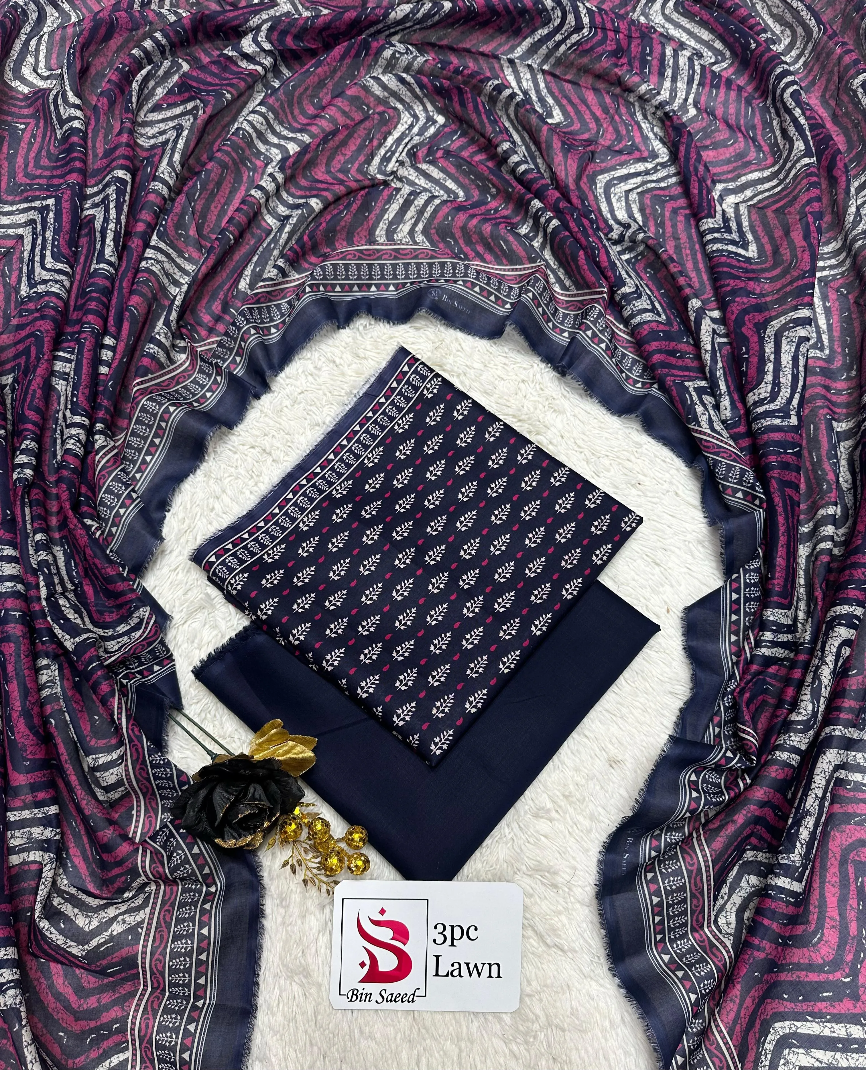 Bin Saeed Lawn 3PC Suit 2026 (31)