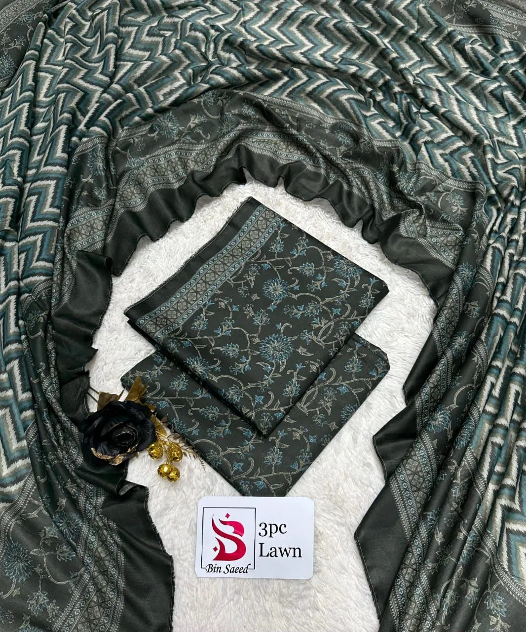 Bin Saeed Lawn 3PC Suit 2026 (23)