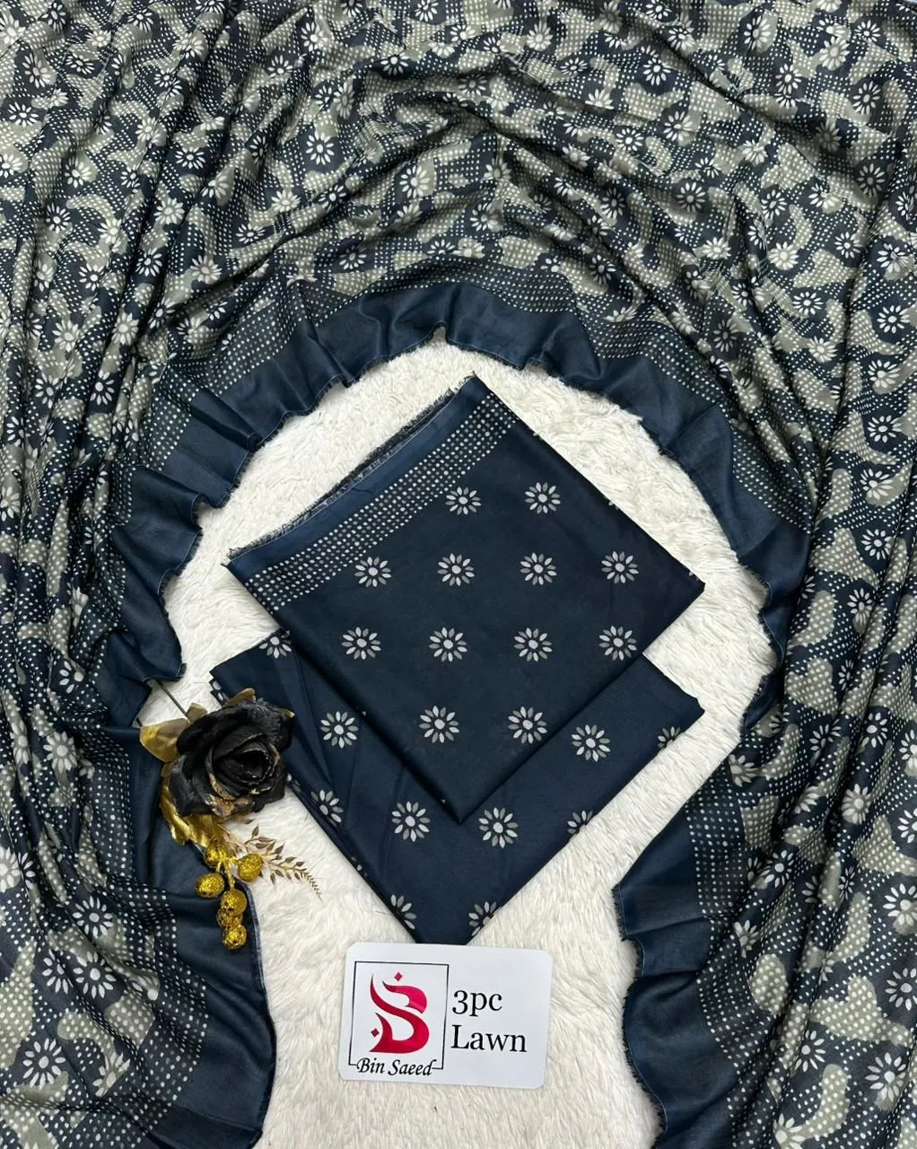 Bin Saeed Lawn 3PC Suit 2026 (21)