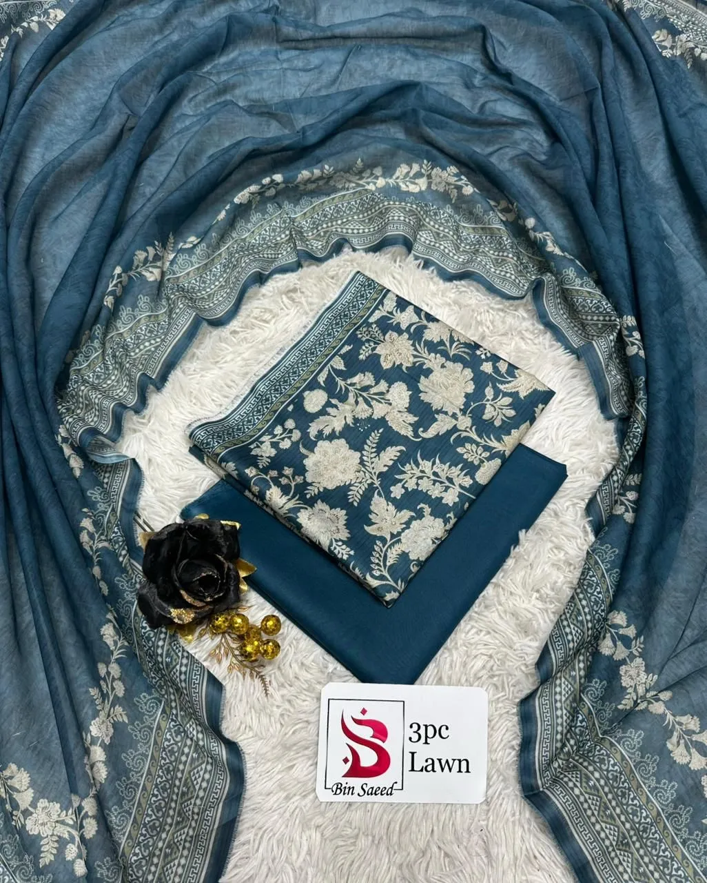 Bin Saeed Lawn 3PC Suit 2026 (20)