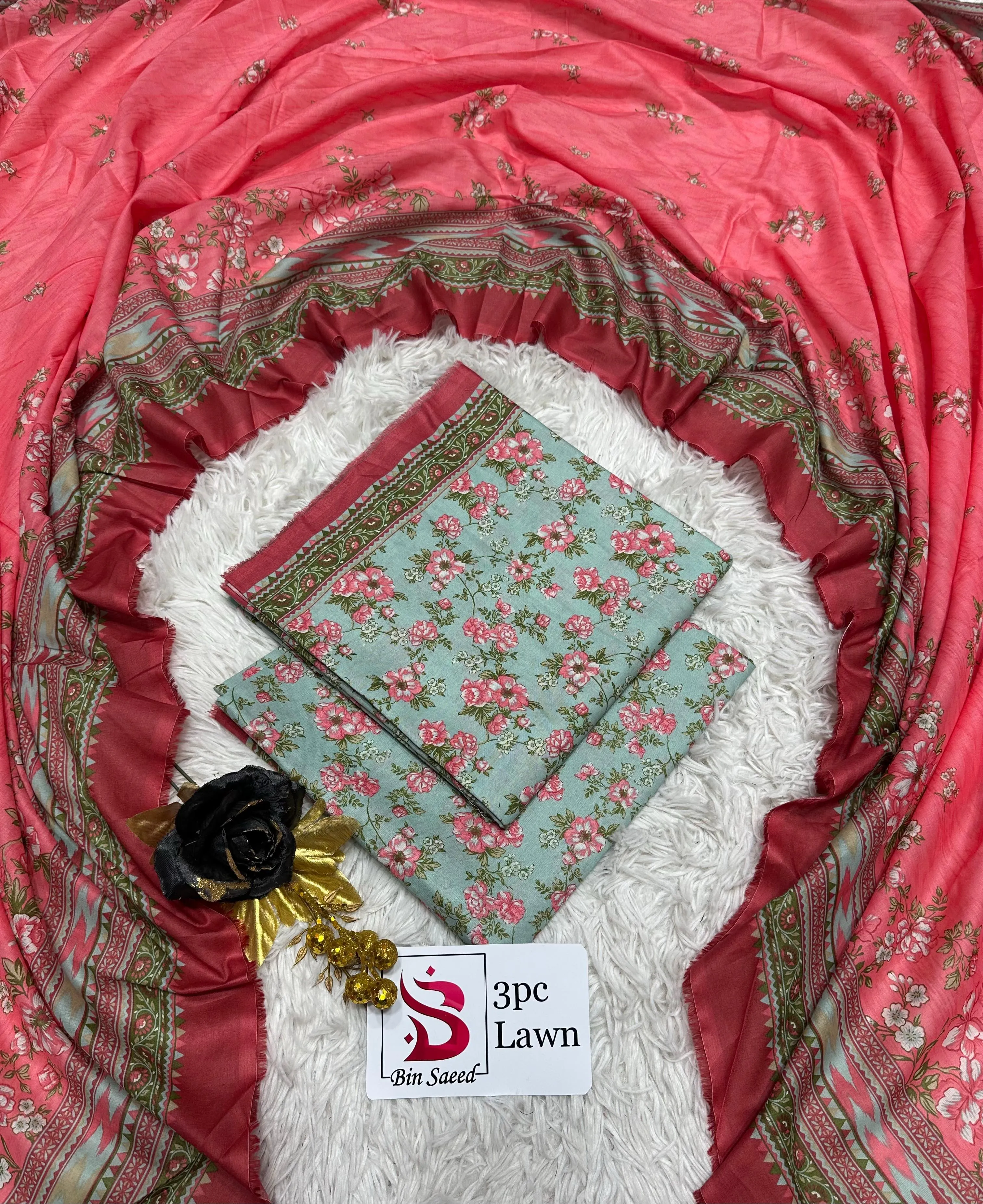 Bin Saeed Lawn 3PC Suit 2026 (14)