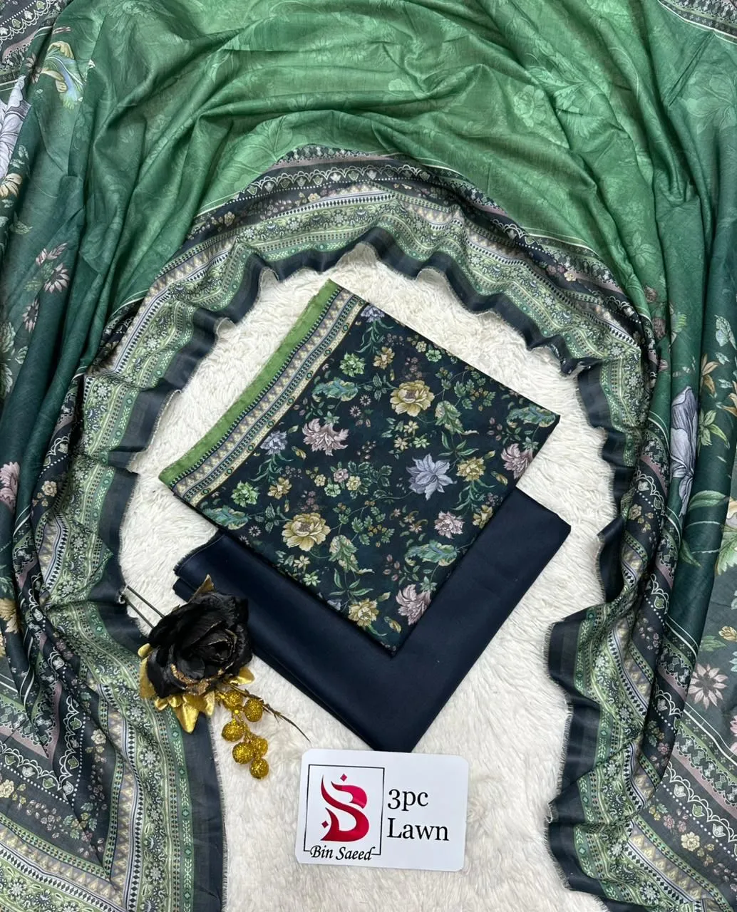 Bin Saeed Lawn 3PC Suit 2026 (13)