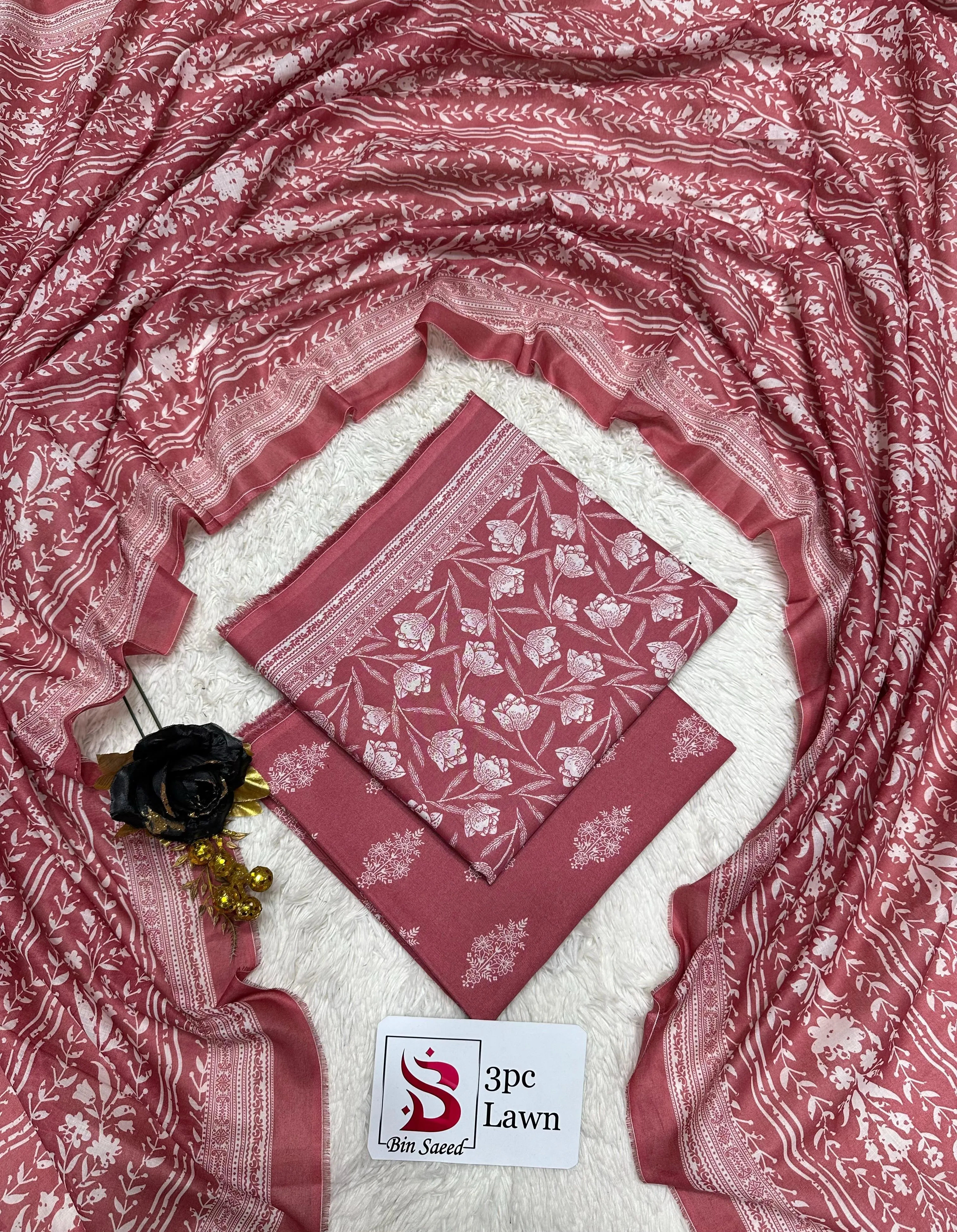 Bin Saeed Lawn 3PC Suit 2026 (9)