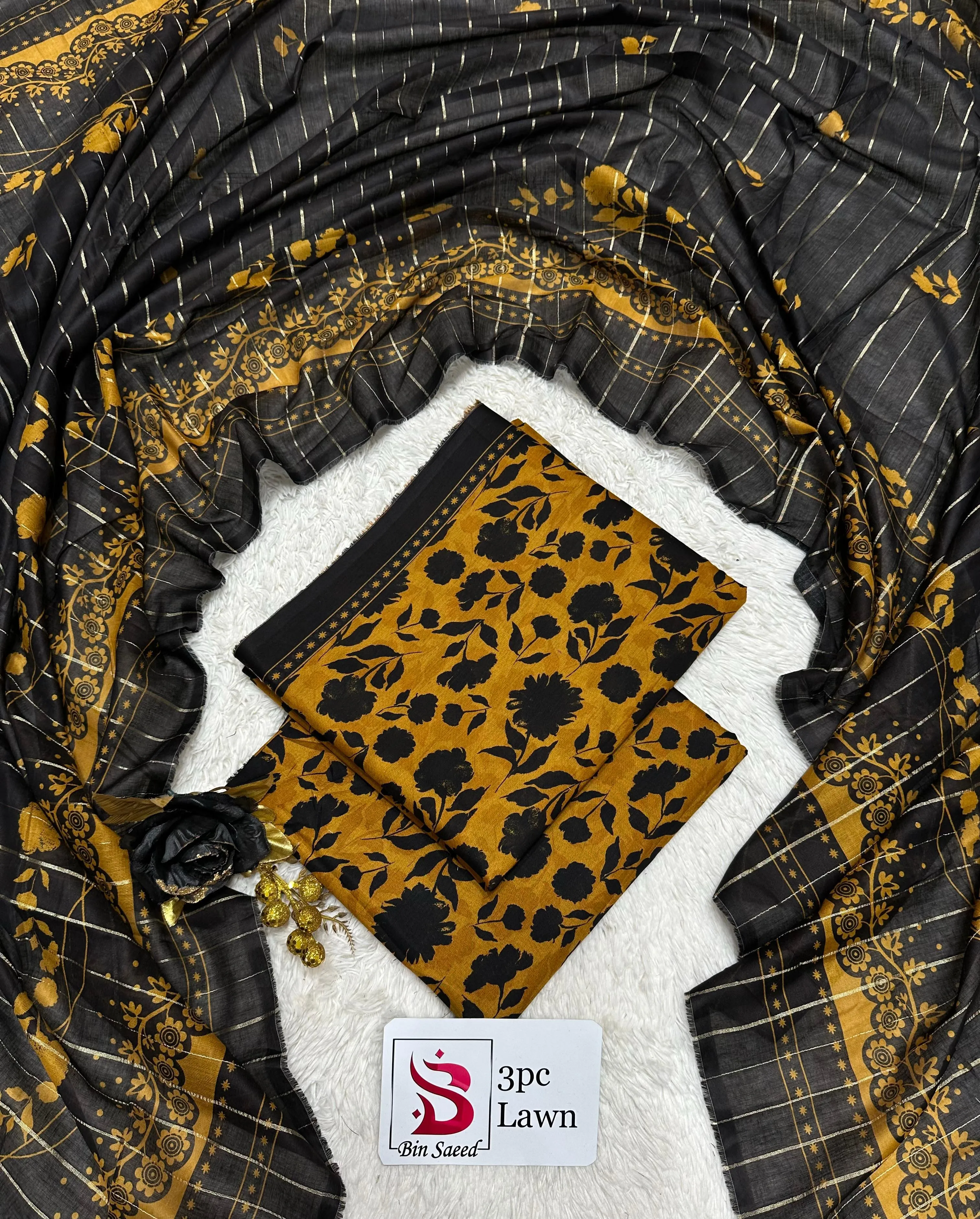 Bin Saeed Lawn 3PC Suit 2026 (7)