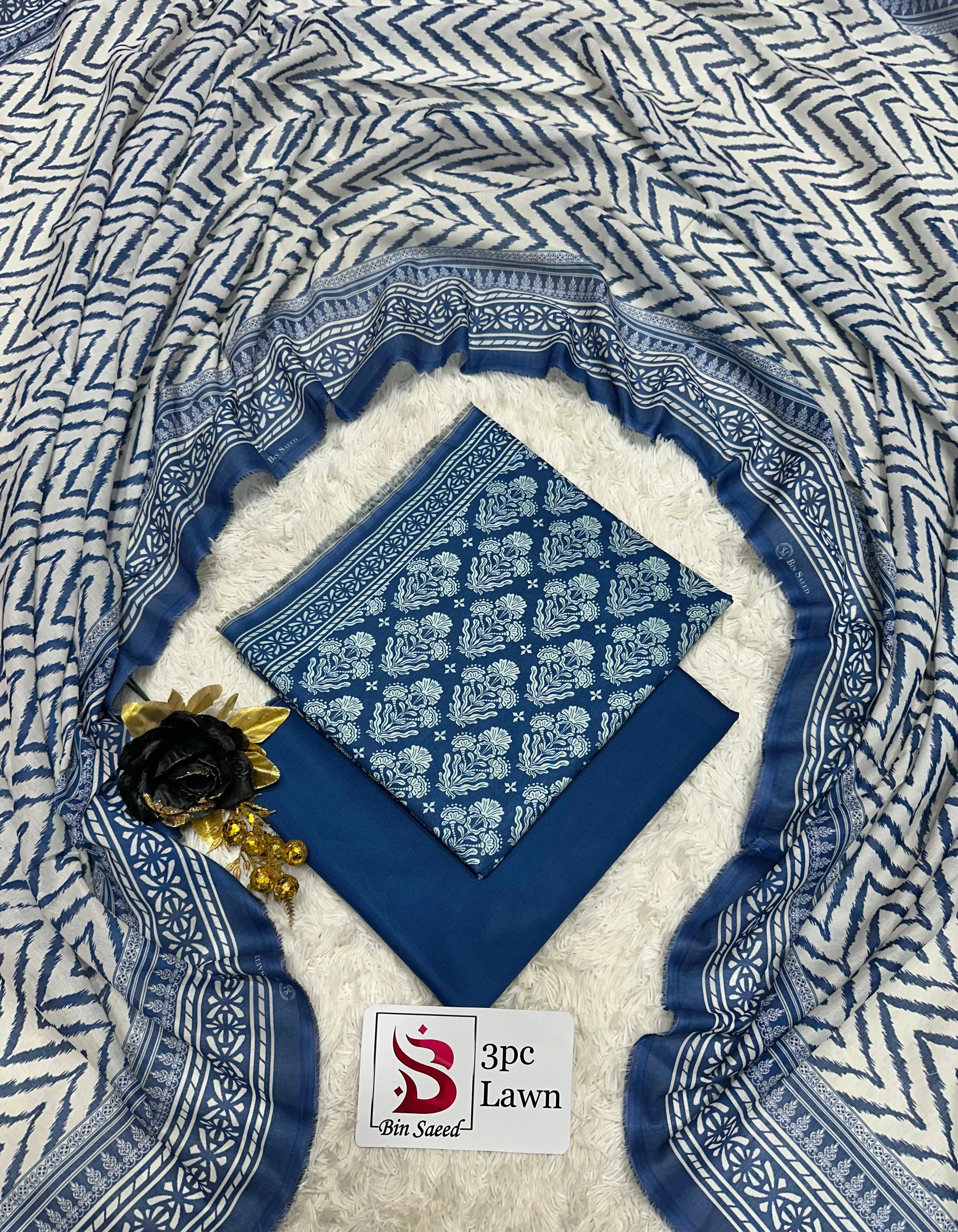 Bin Saeed Lawn 3PC Suit 2026 (6)