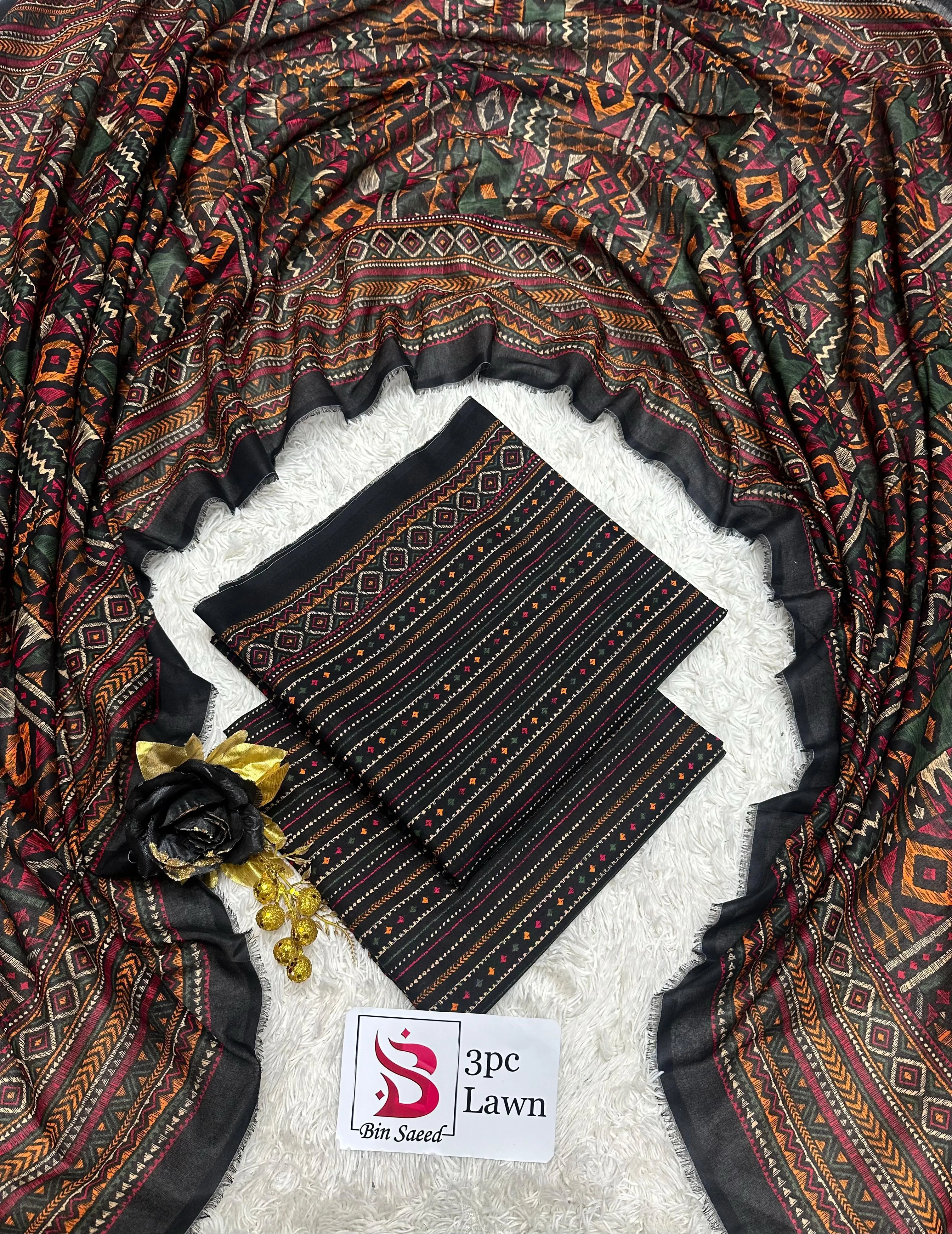 Bin Saeed Lawn 3PC Suit 2026 (5)