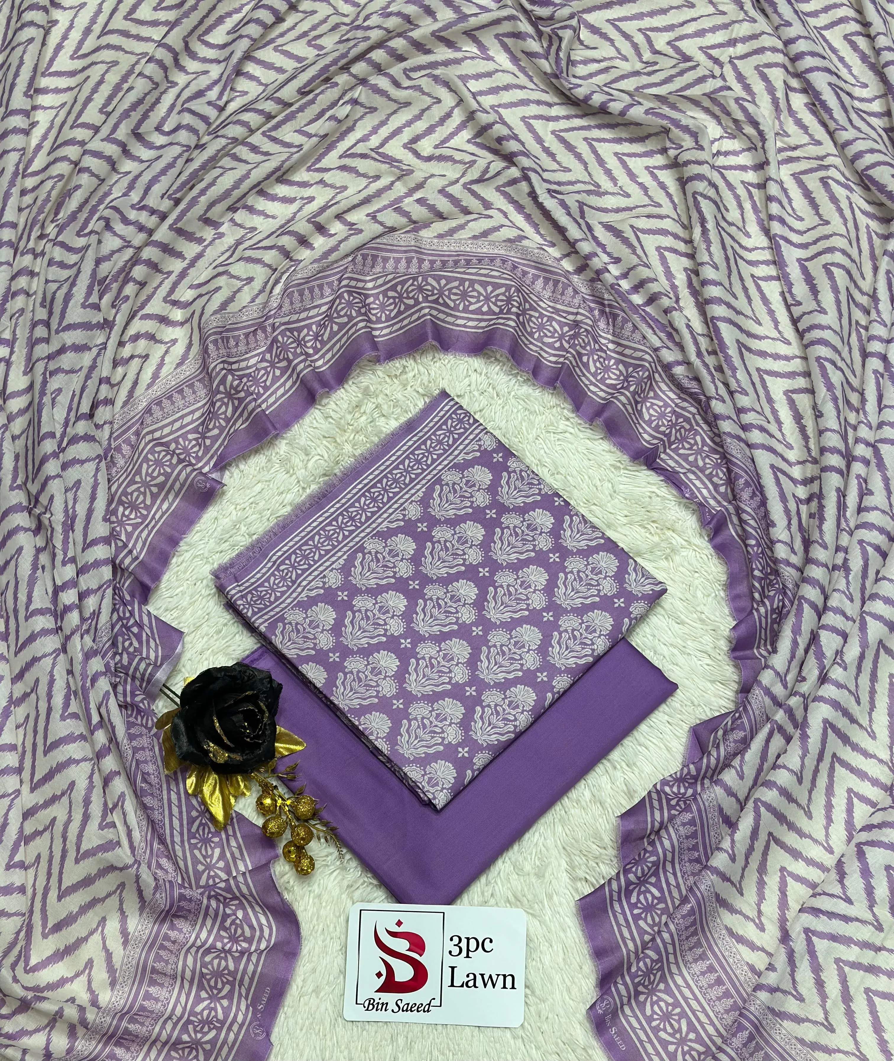 Bin Saeed Lawn 3PC Suit 2026 (3)