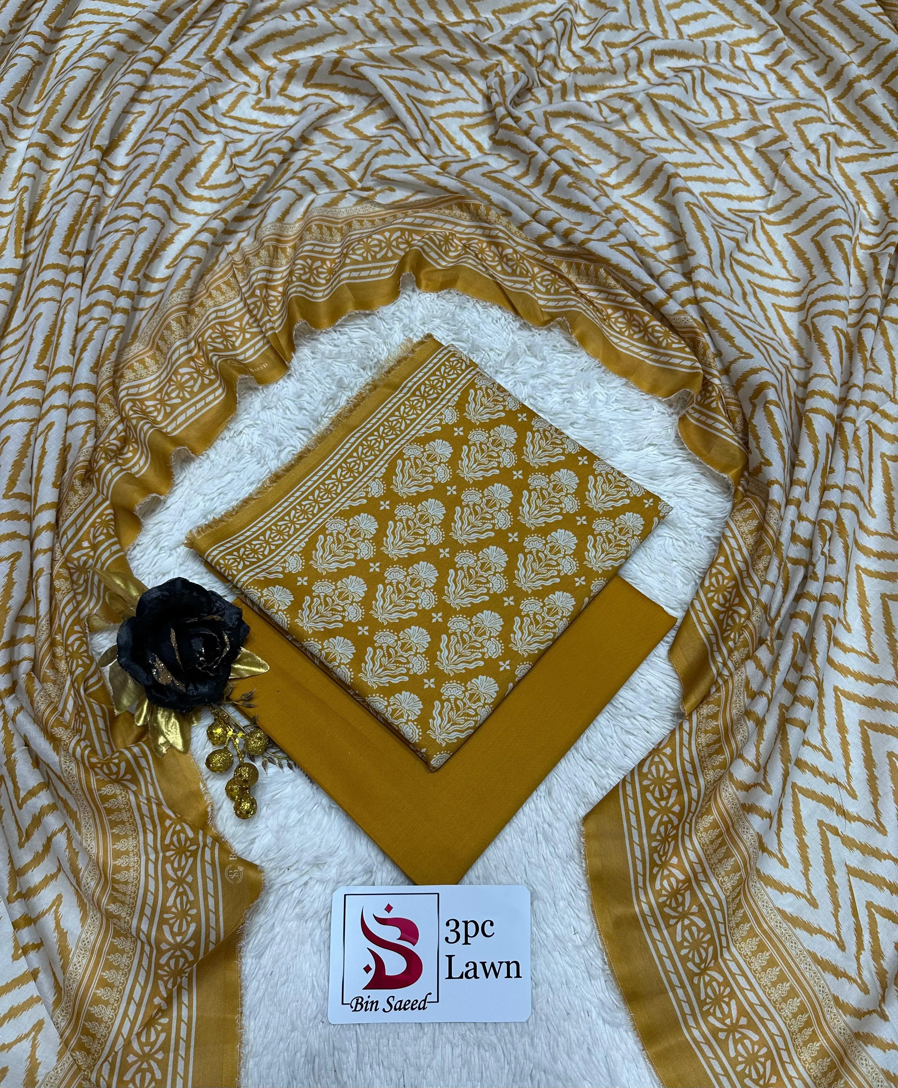 Bin Saeed Lawn 3PC Suit 2026 (2)