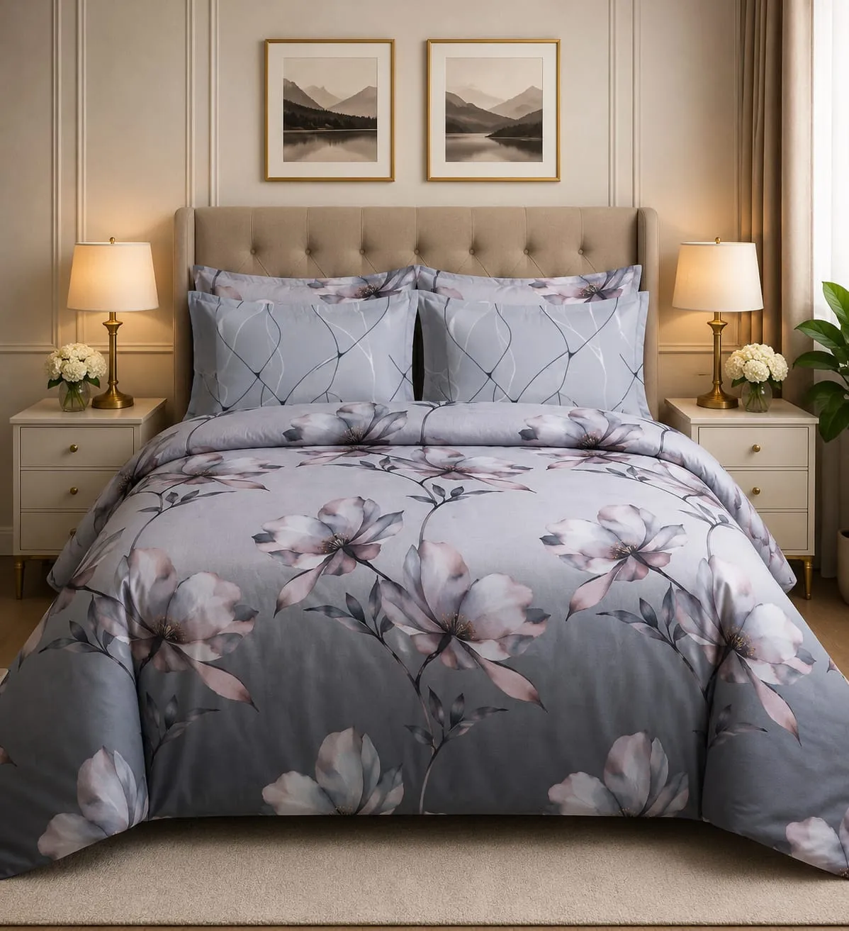 6 Piece Pure Cotton Comforter Set King Size | Premium Bedding Collection Wholesale