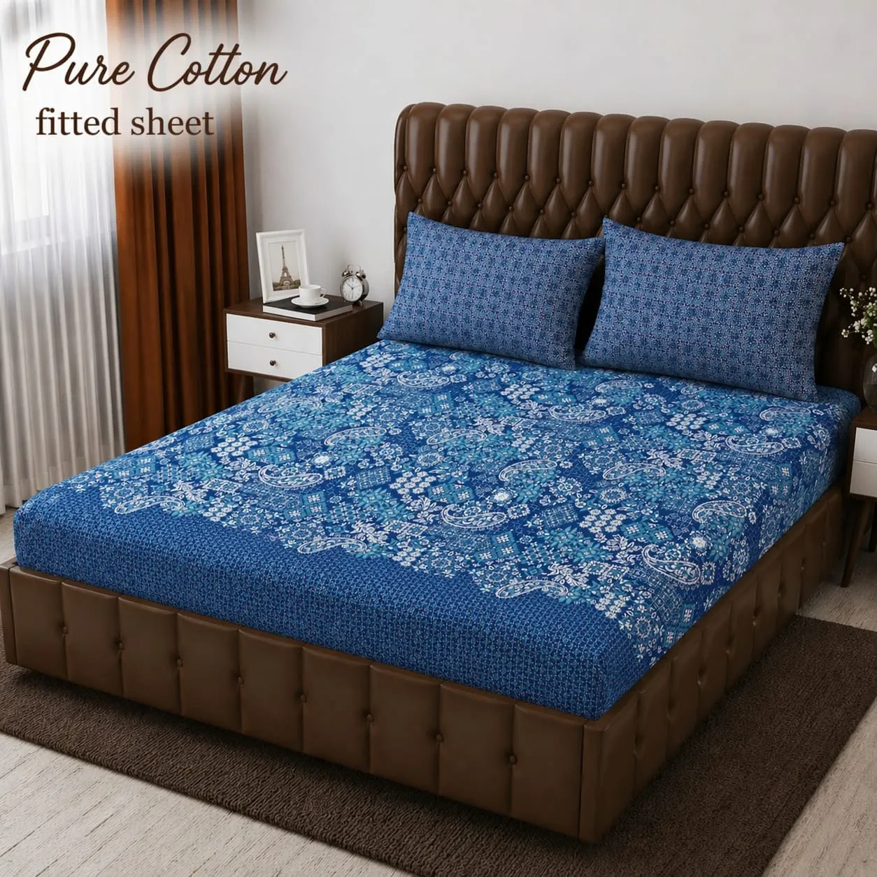 Fitted Pure Cotton Bed Sheet 3PC Set (22)