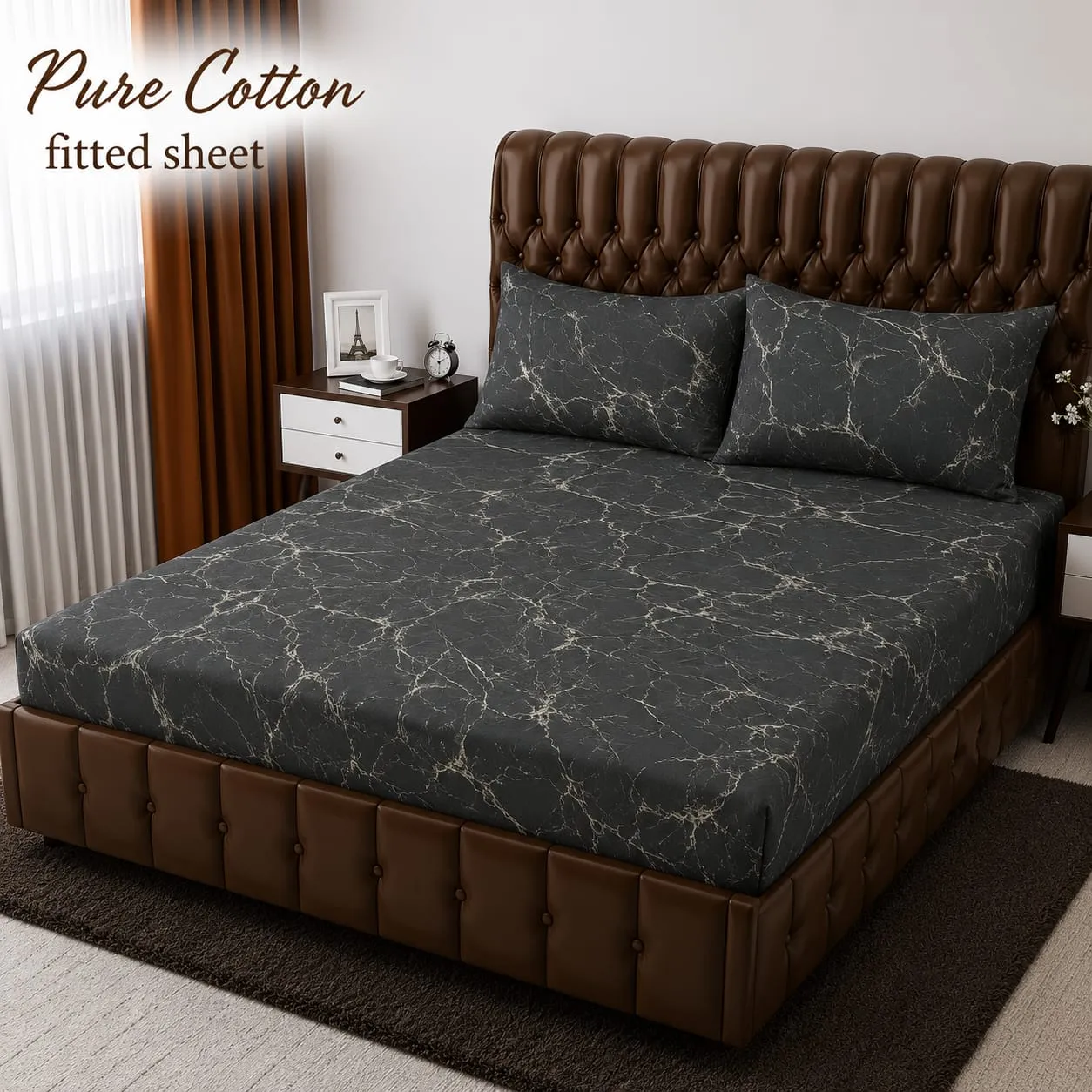 Fitted Pure Cotton Bed Sheet 3PC Set (15)