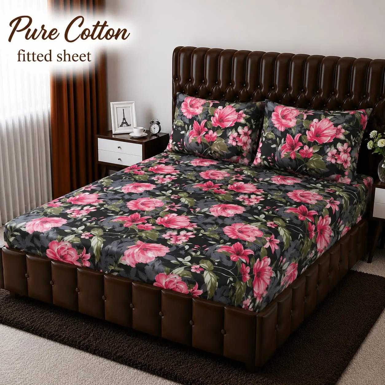 Fitted Pure Cotton Bed Sheet 3PC Set (13)