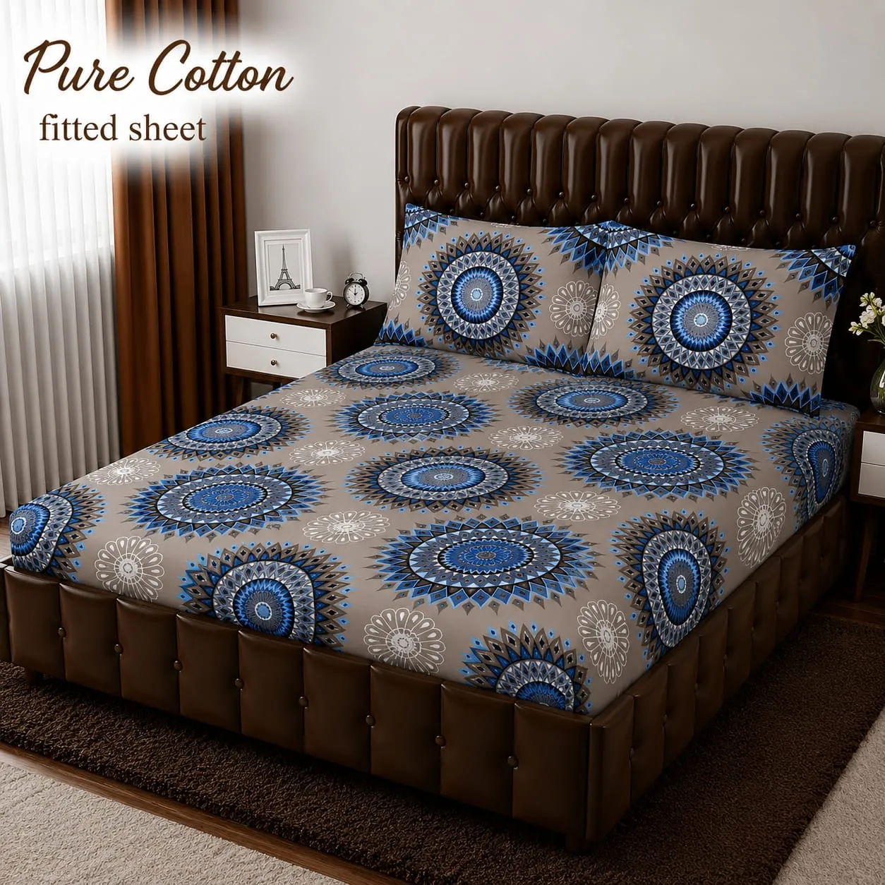 Fitted Pure Cotton Bed Sheet 3PC Set (12)