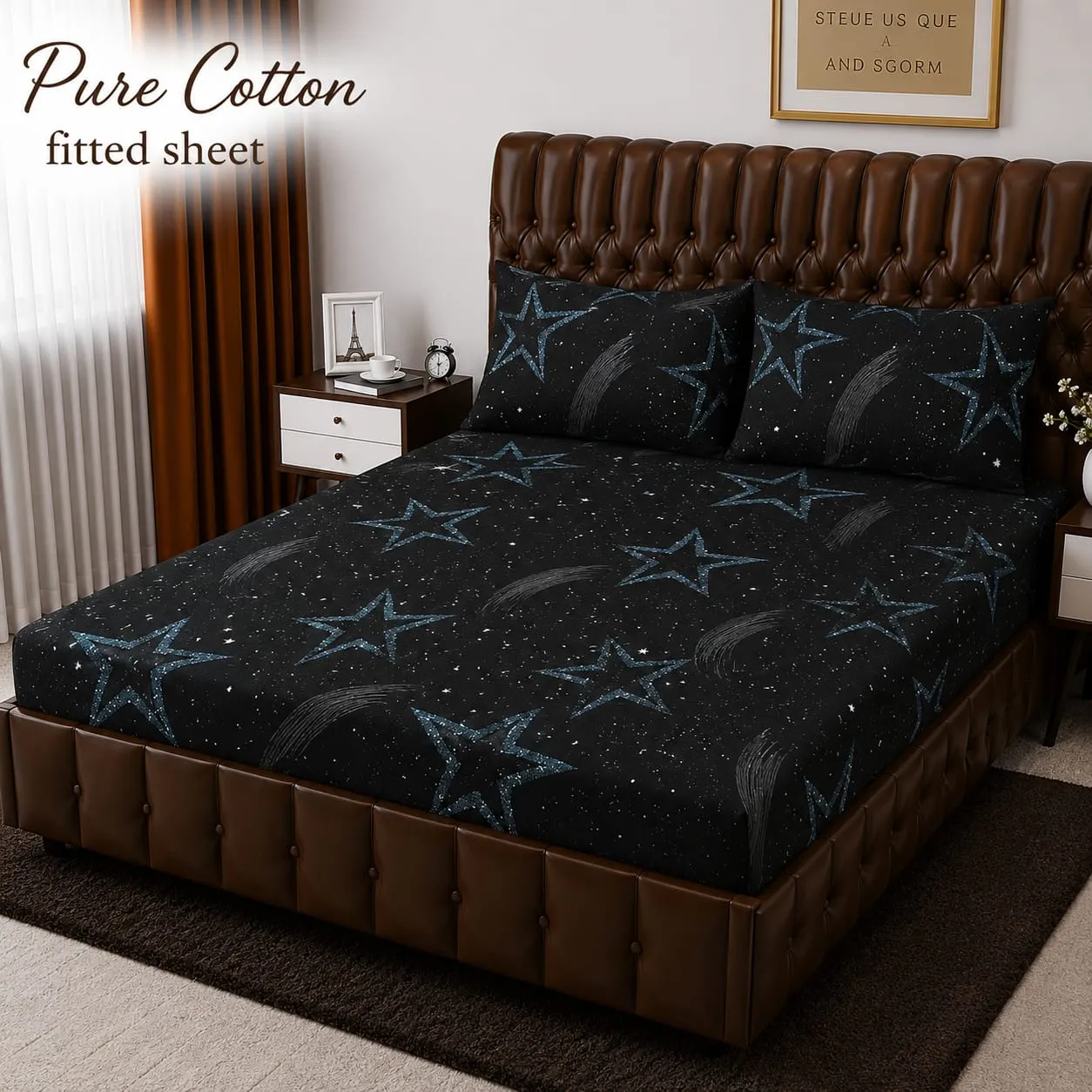 Fitted Pure Cotton Bed Sheet 3PC Set (7)