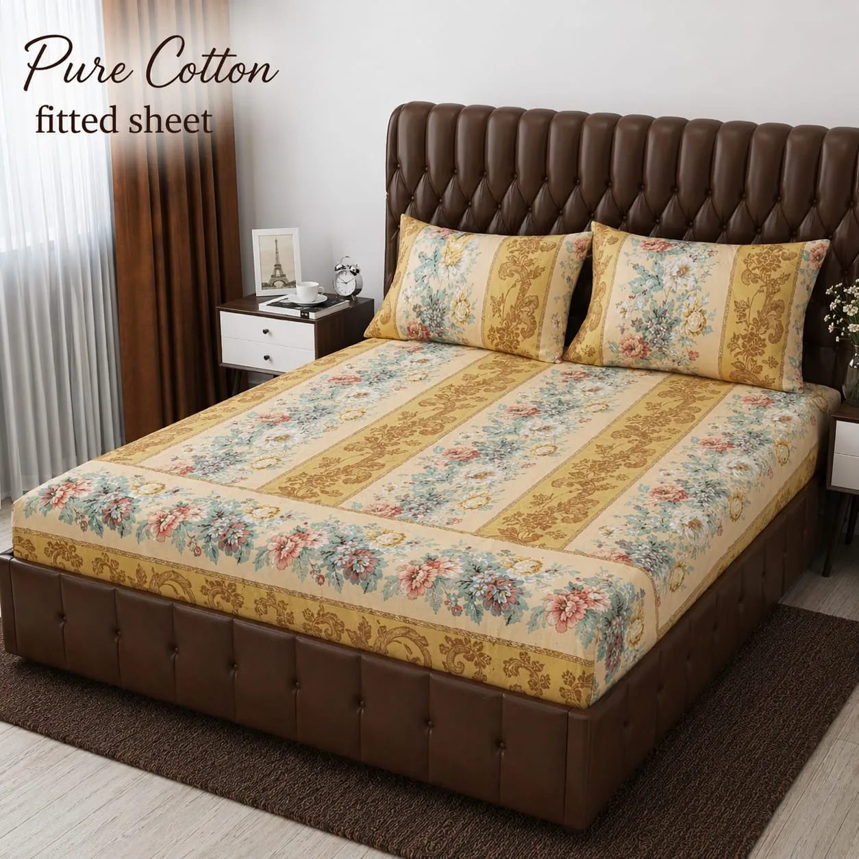 Fitted Pure Cotton Bed Sheet 3PC Set (6)
