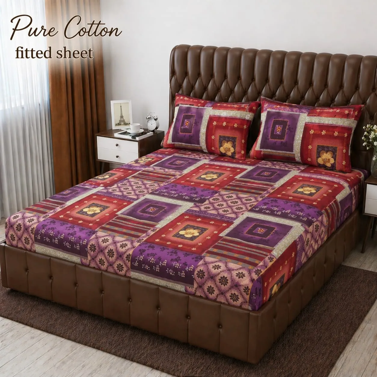 Fitted Pure Cotton Bed Sheet 3PC Set (5)