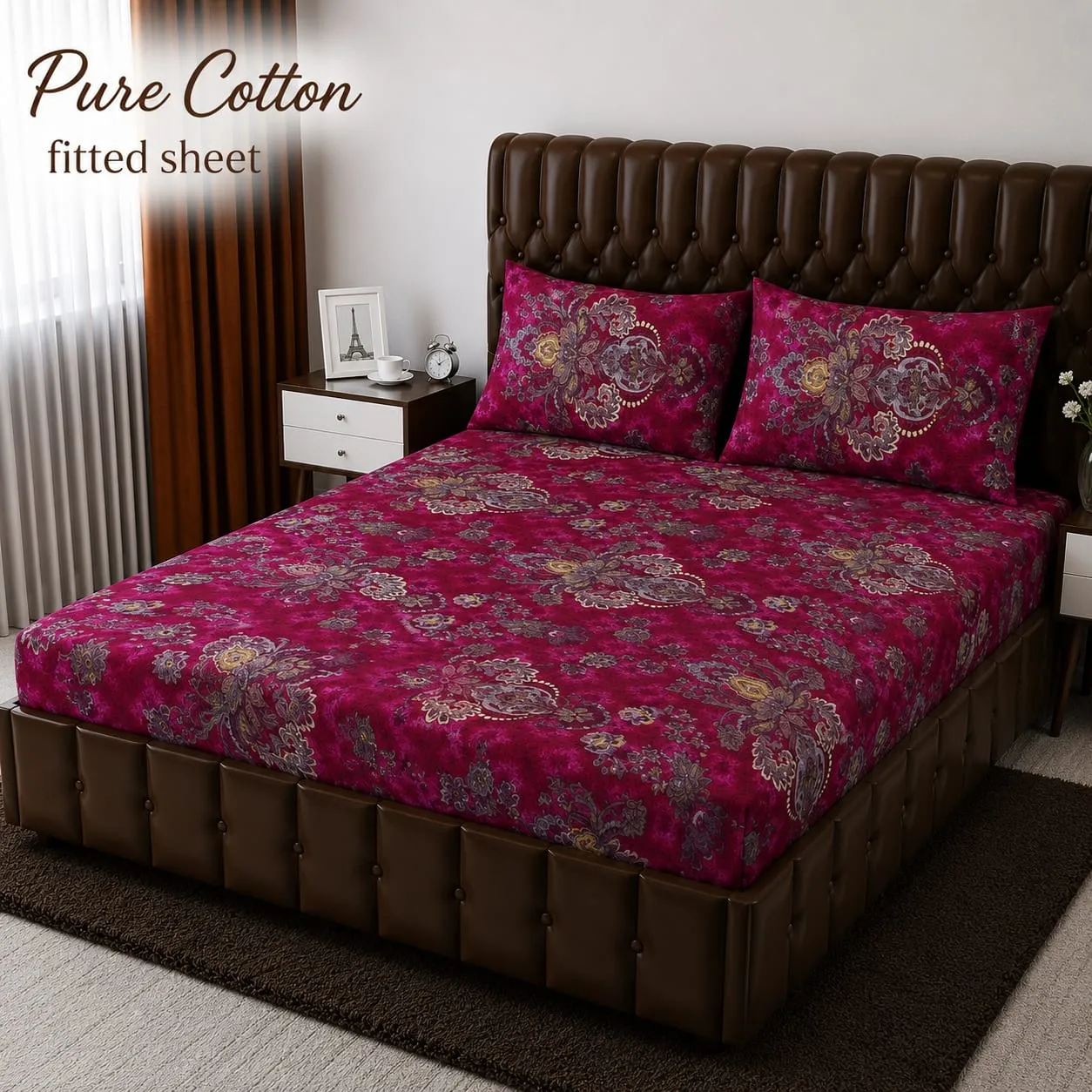Fitted Pure Cotton Bed Sheet 3PC Set (4)