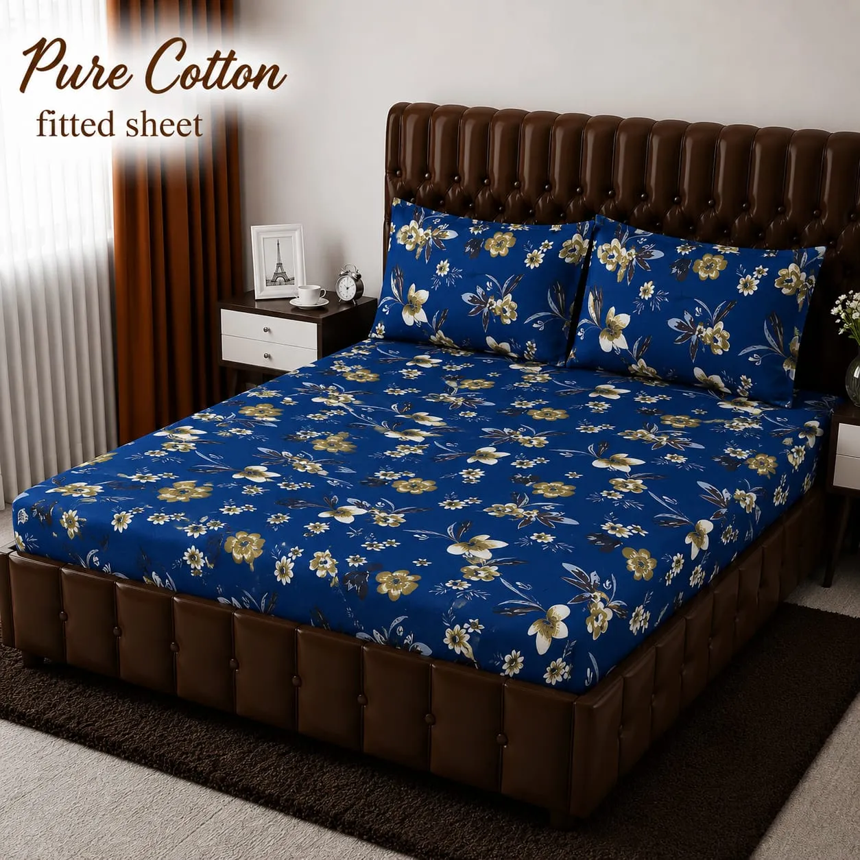 Fitted Pure Cotton Bed Sheet 3PC Set (3)
